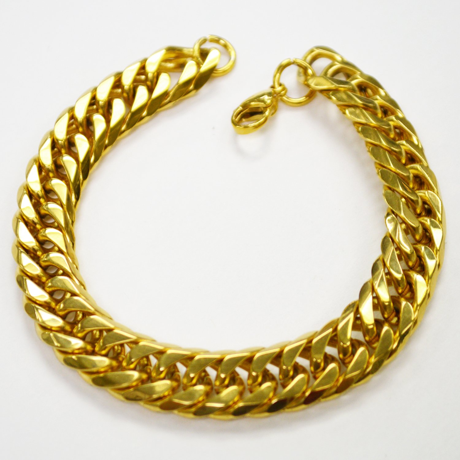 12mm ROMBO/GML Gold IP Plated Bevel Cut Bracelet 84-216G/BV-12