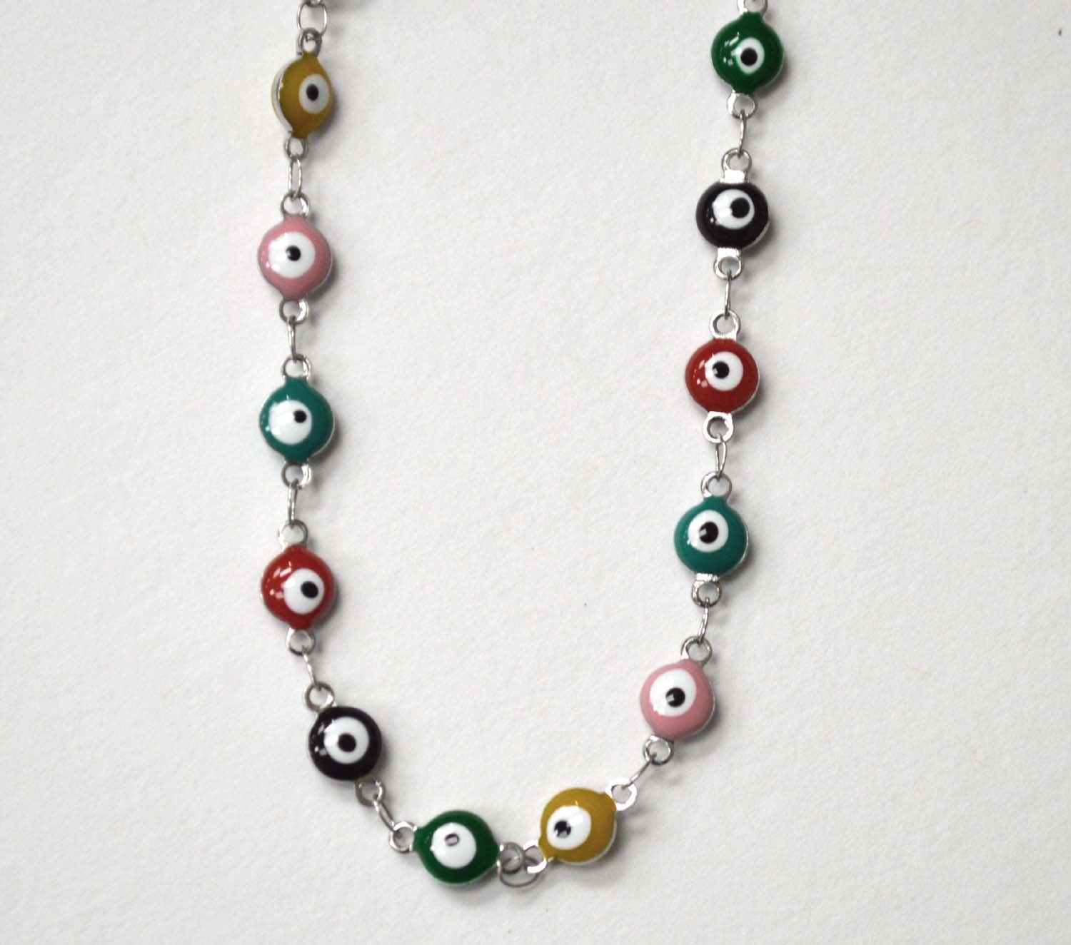 Eye Stainless Steel Necklace 85-1815S-Multi