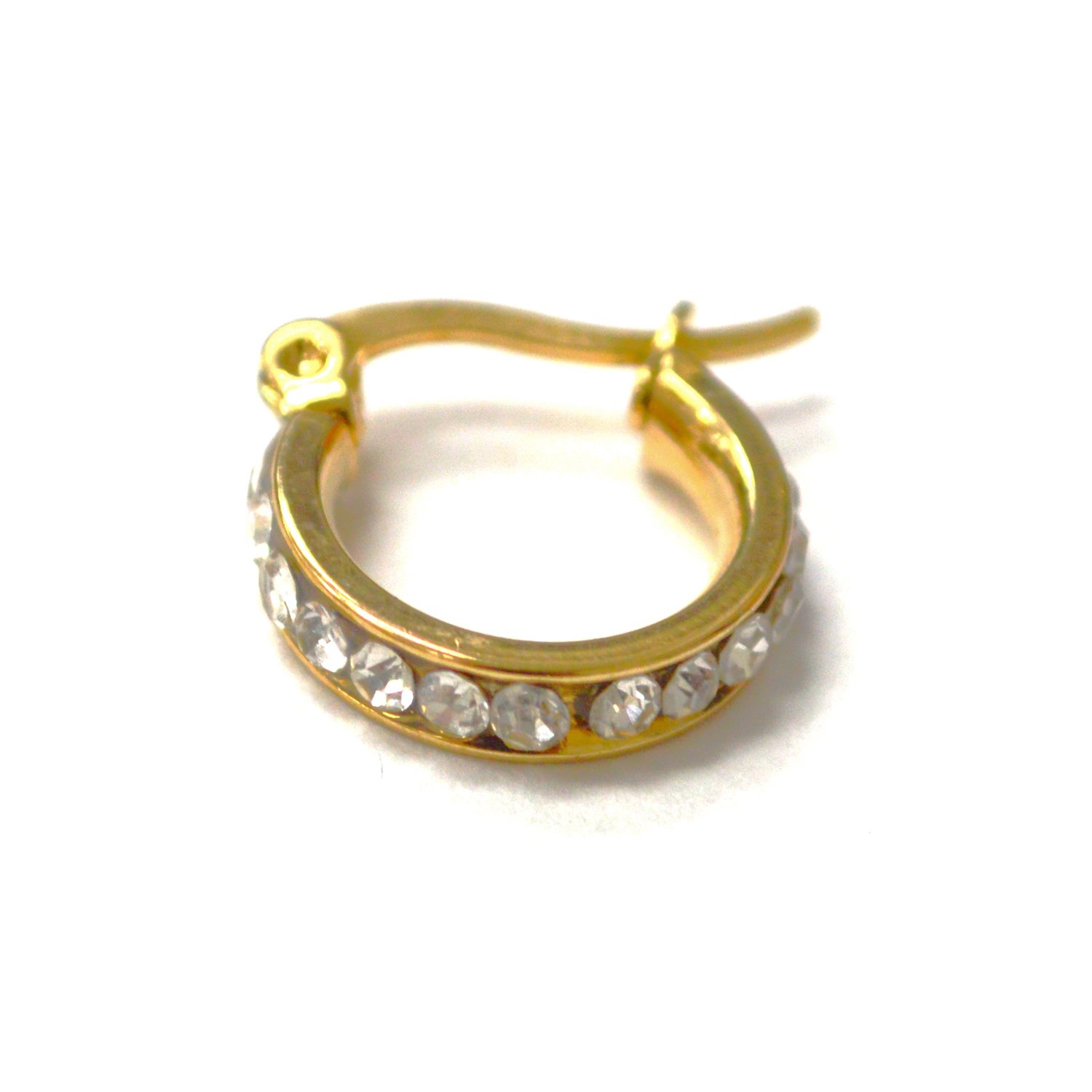 Hoops with Stones Gold IP Plated 83-306G-15 (3 pairs)