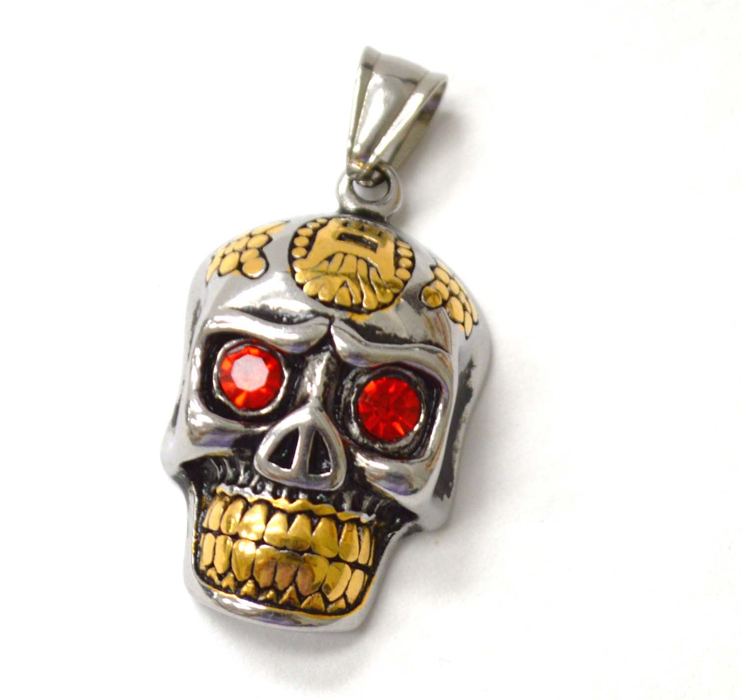 Skull Head 2 Tone Gold Pendant 86-2564-2T
