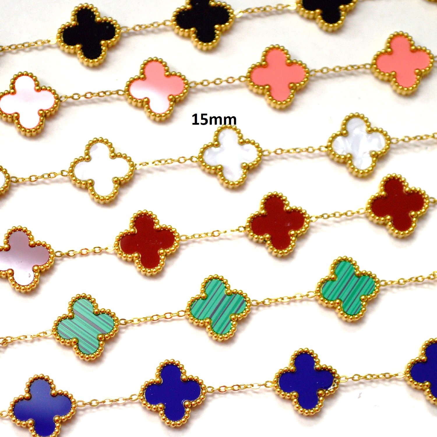 15mm Designers Inspired Gold Plated Bracelets 84-1968G-15