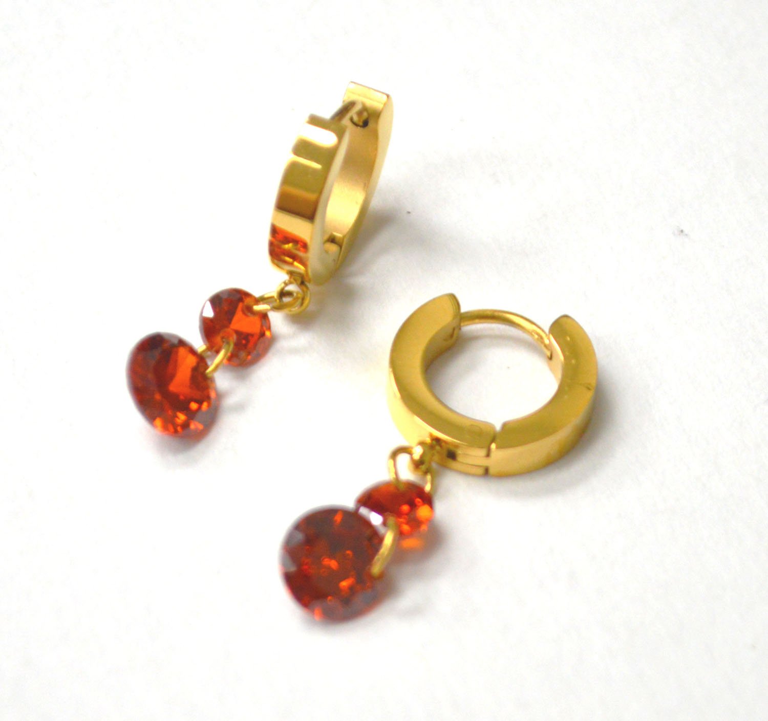 Dangling Crystal Gold IP Plated Huggies 83-912G