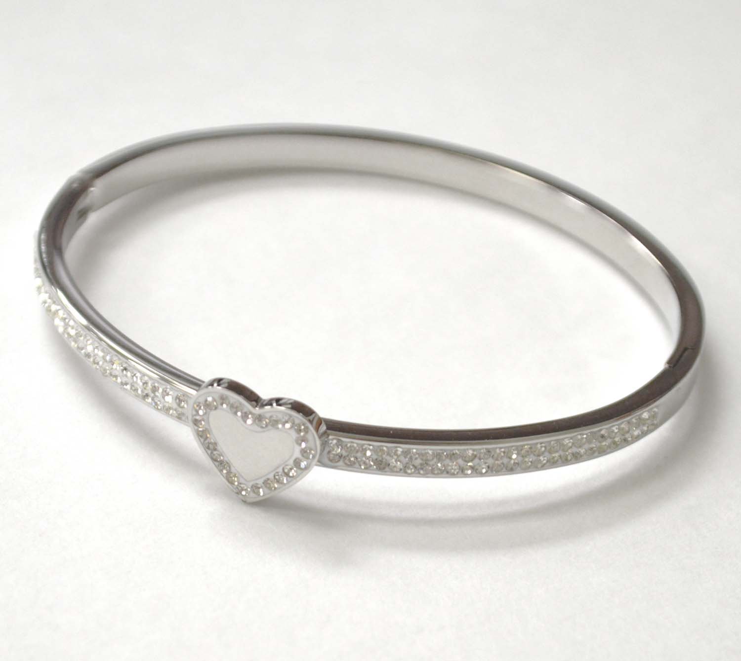 Heart Stainless Steel Bangle 84-1835S