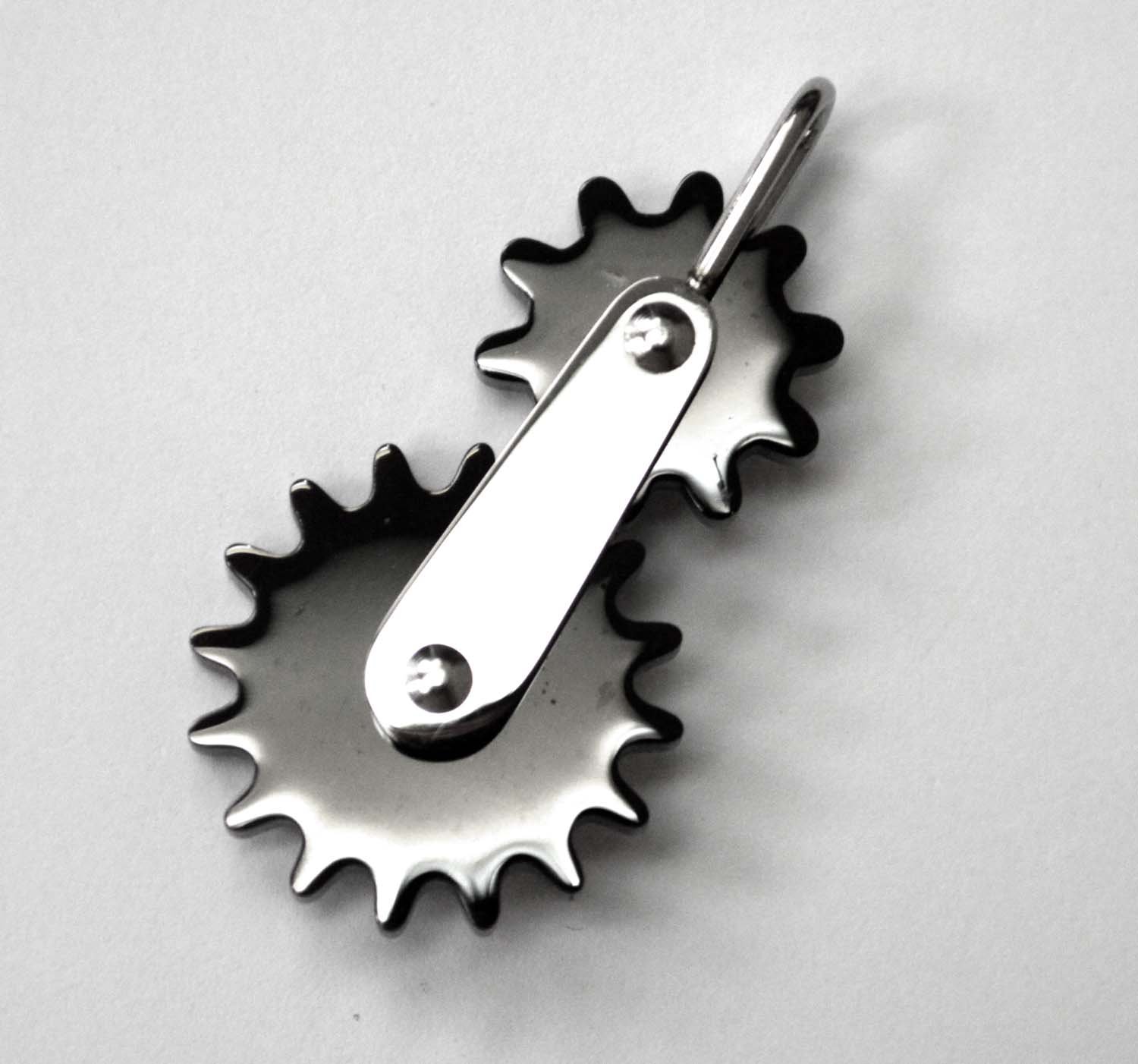 Gear Black Plated Pendant 86-2412B