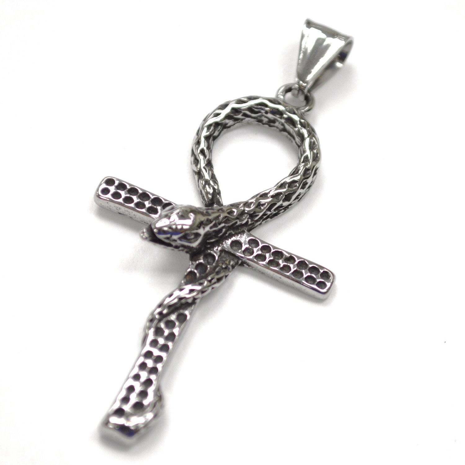 Ank with Serpent Stainless Steel Pendant  86-2943