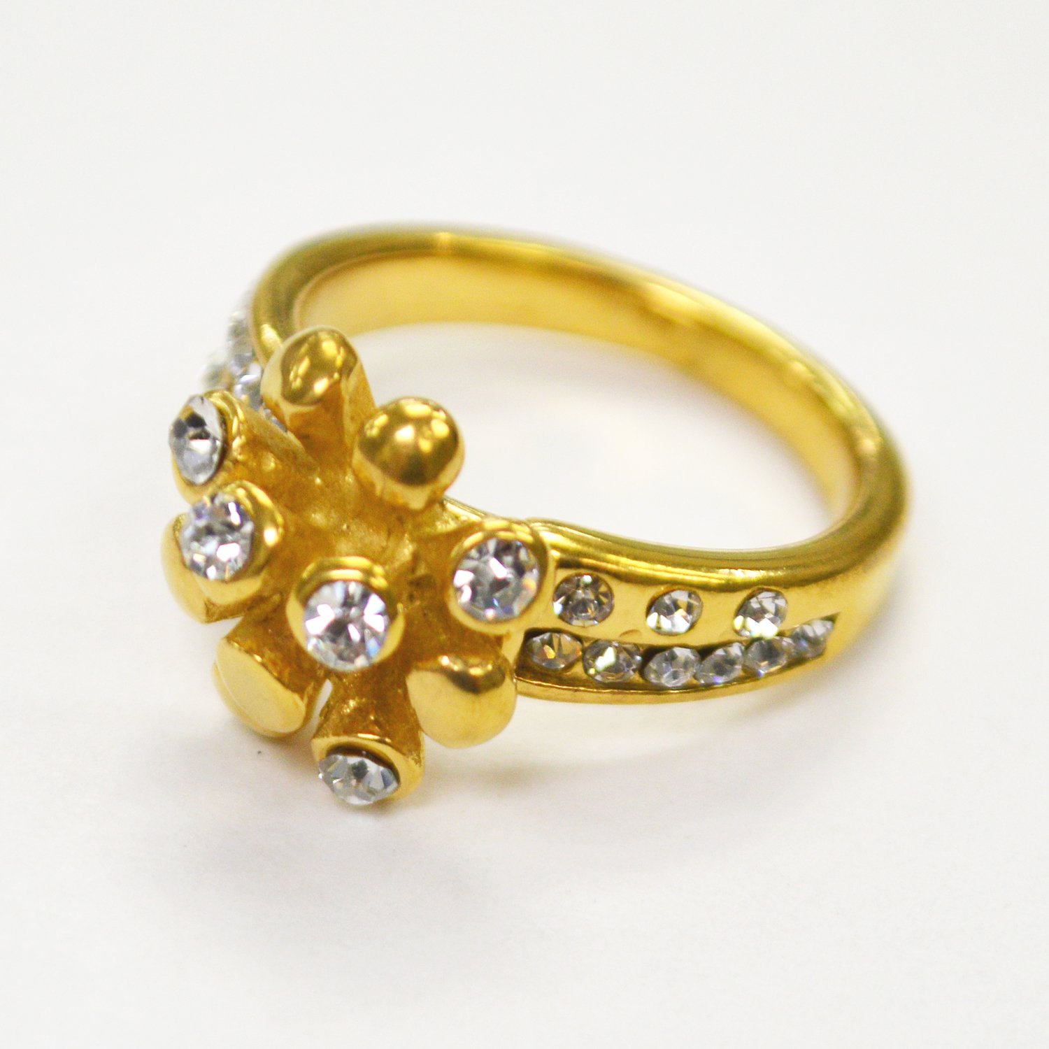 CZ  GOLD PLATED RING (12mm) 81-862