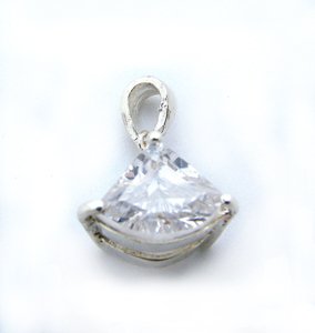 CZ Stone Pendant Sterling Silver 562029