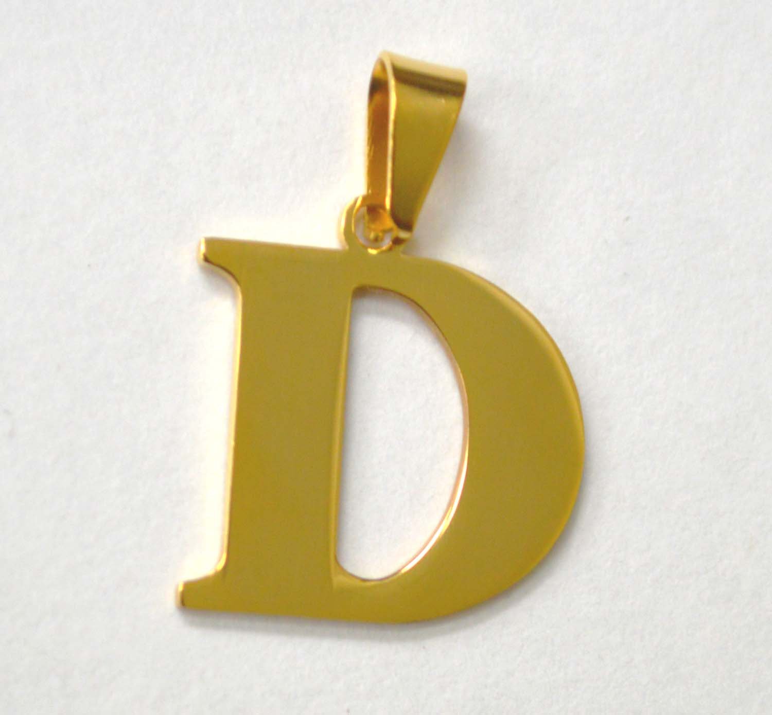 D Initial Gold IP Plated Pendant 86-278G-D