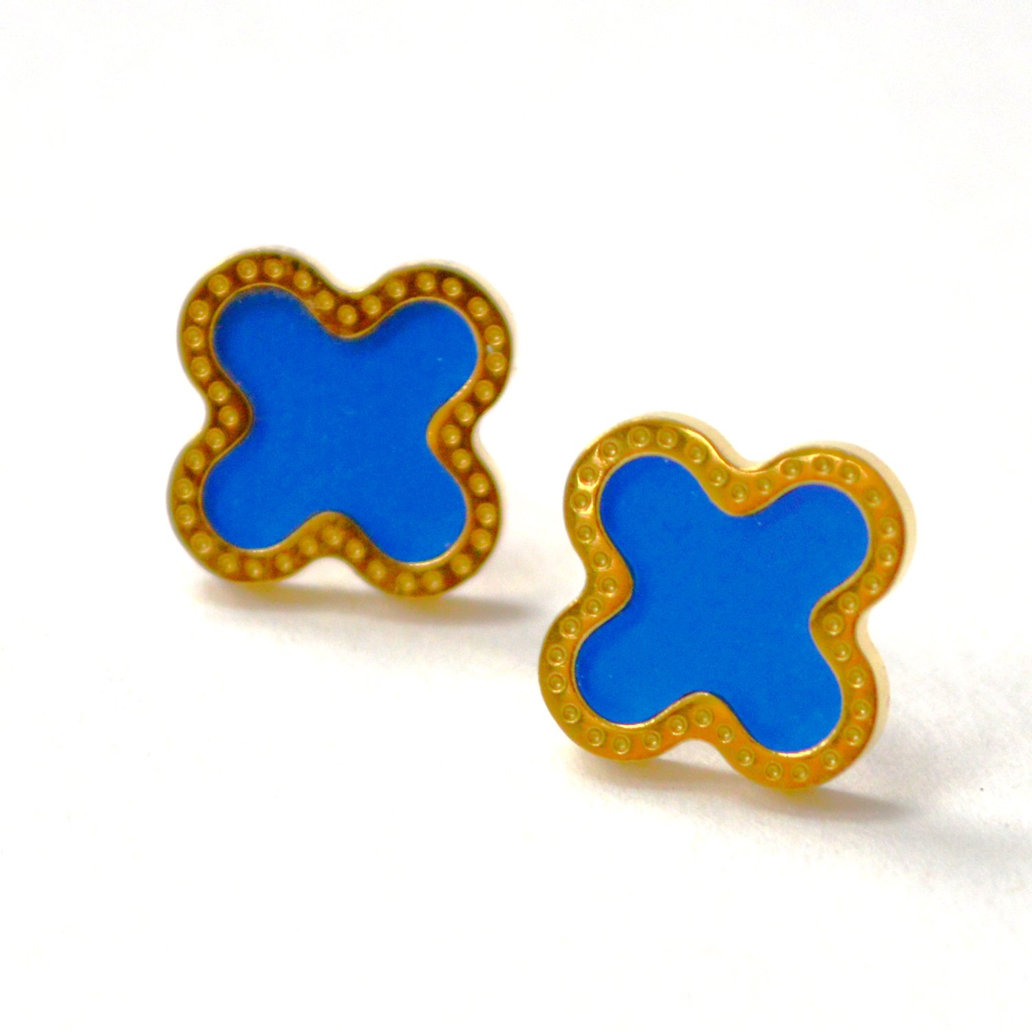 Designer's Inspired Gold IP Plated Earrings 83-967G Blue