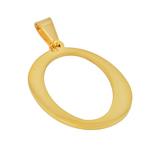 O Initial Gold IP Plated Pendant