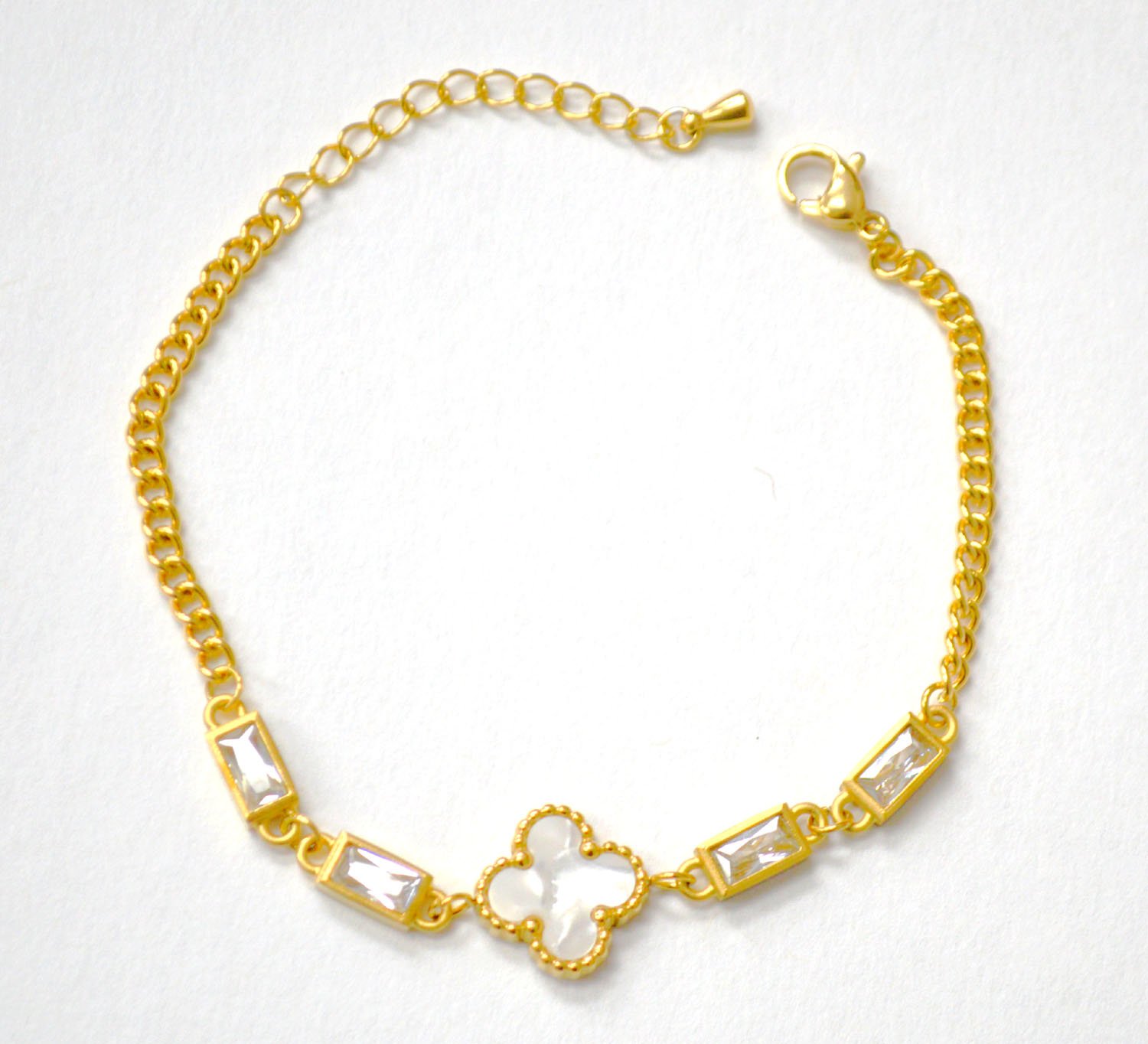 Designer Inspired MOP Gold IP Plated Bracelet 84-1914G