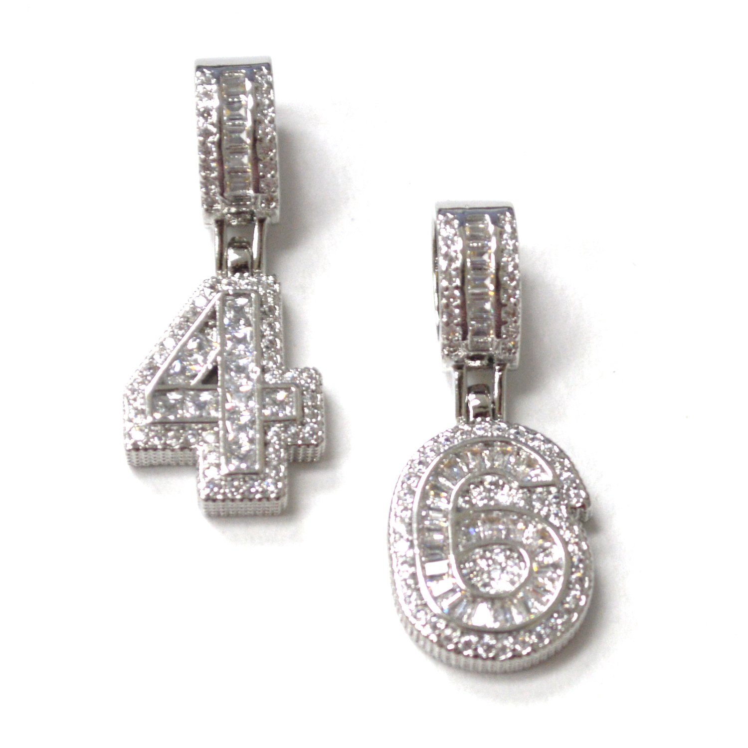 Numbers Laminated Silver Plated Pendant 86-3132S