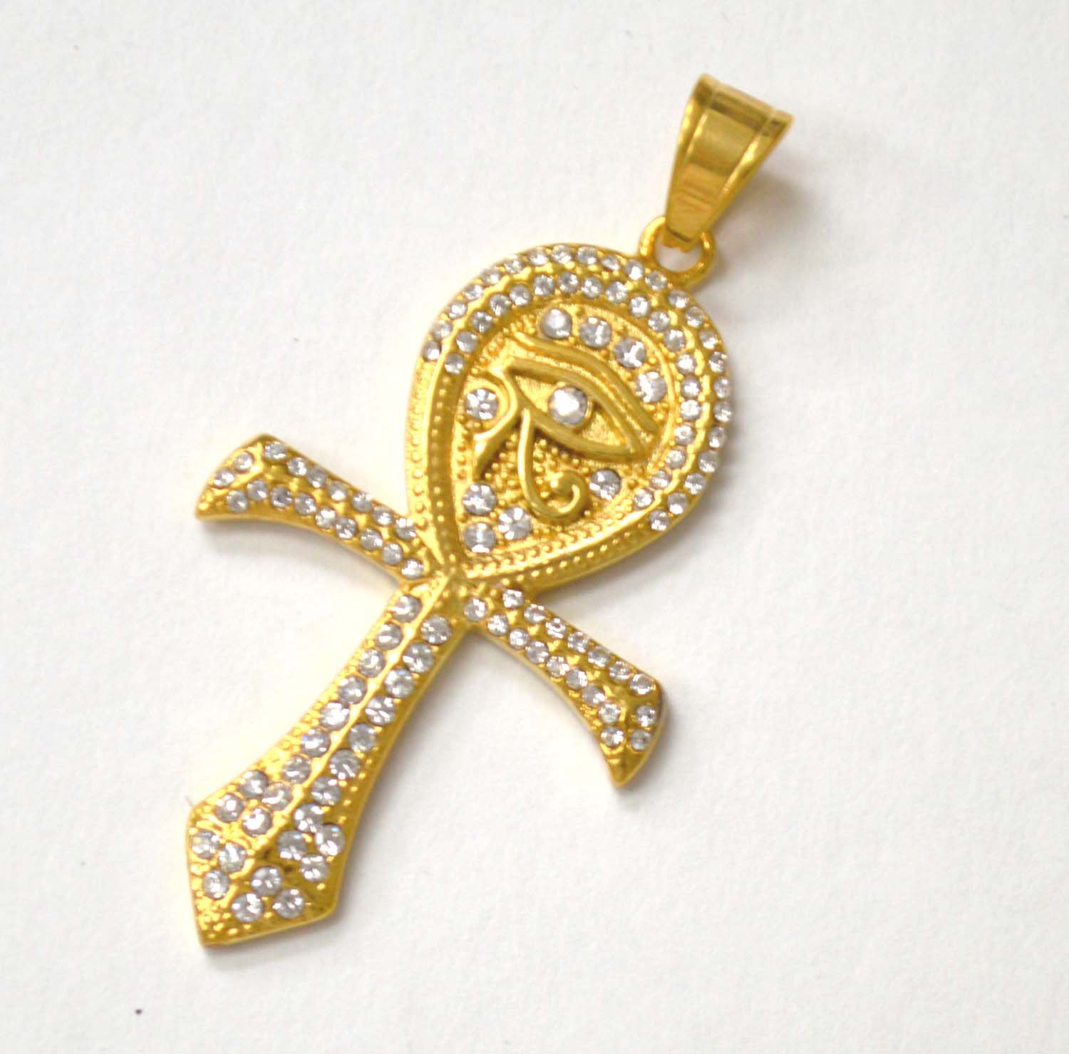Ank with Eye of Horus Gold Plated Pendant 86-2589G