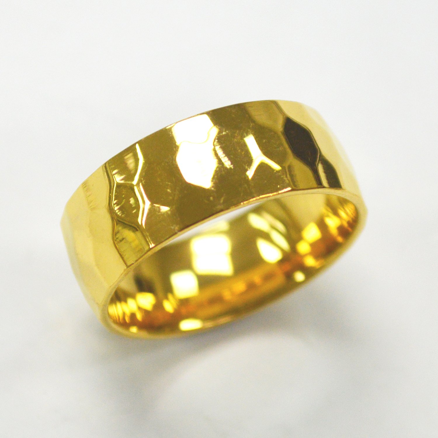 8mm Diamond Cut Gold Plated Ring (8mm) 81-1321G-8