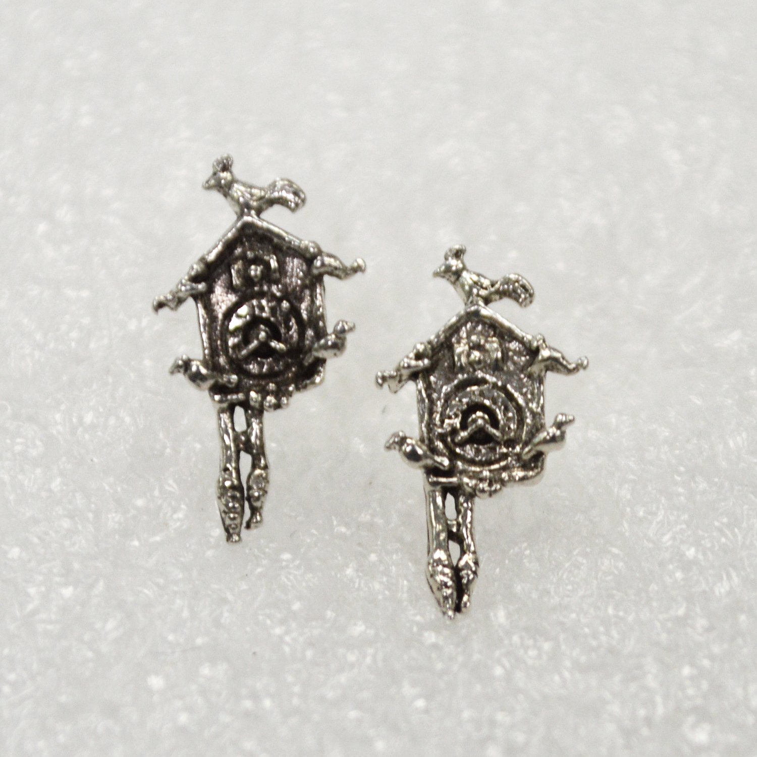 Cuckoo Birdhouse Stud Sterling Silver Earring 53-5263