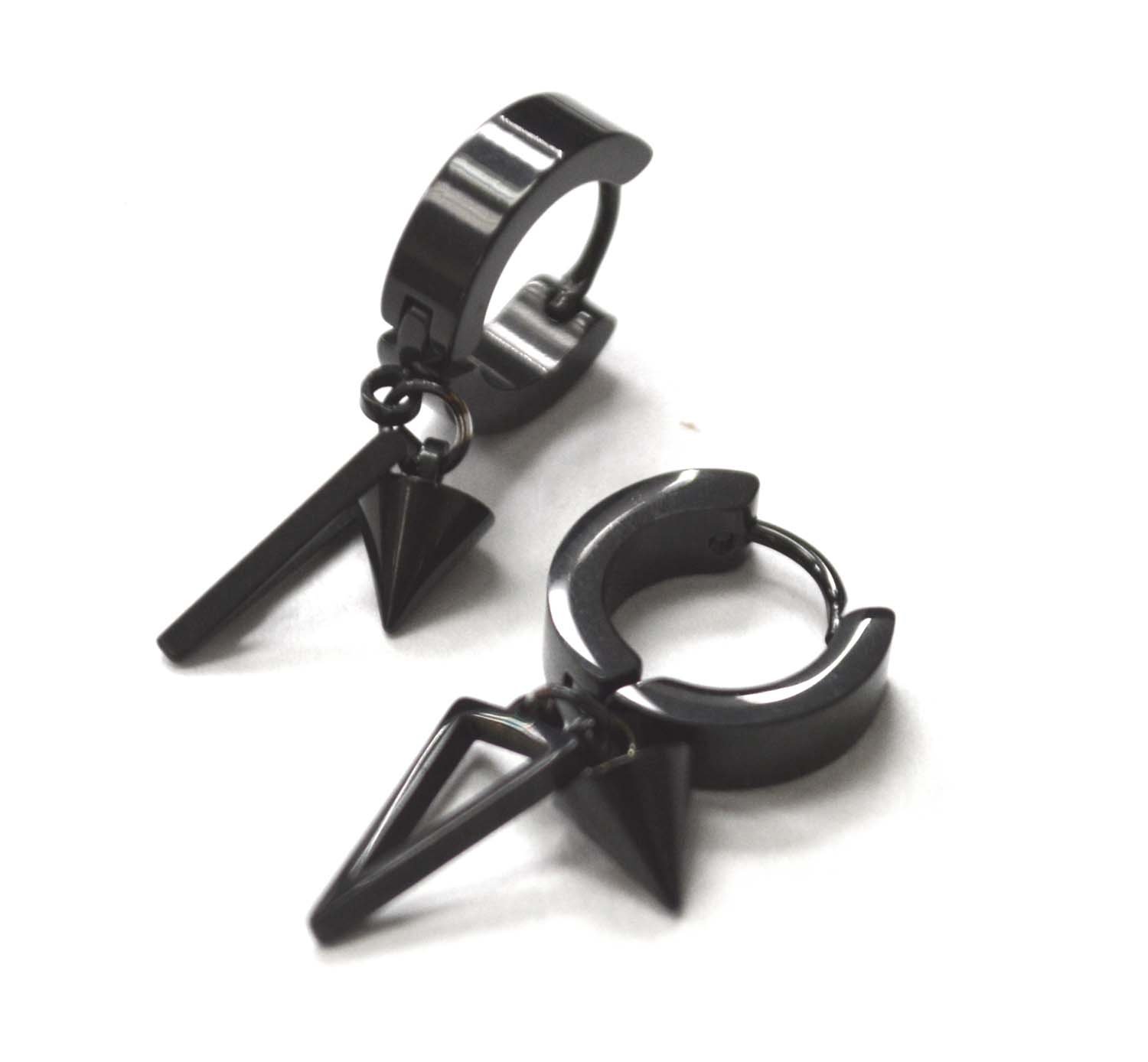 Black Plated Huggies Earring 83-790B