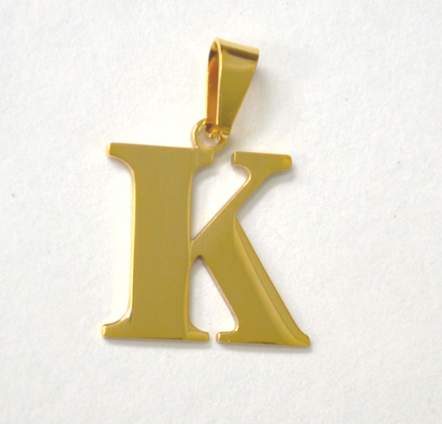 K Initial Gold IP Plated Pendant 86-278G-K