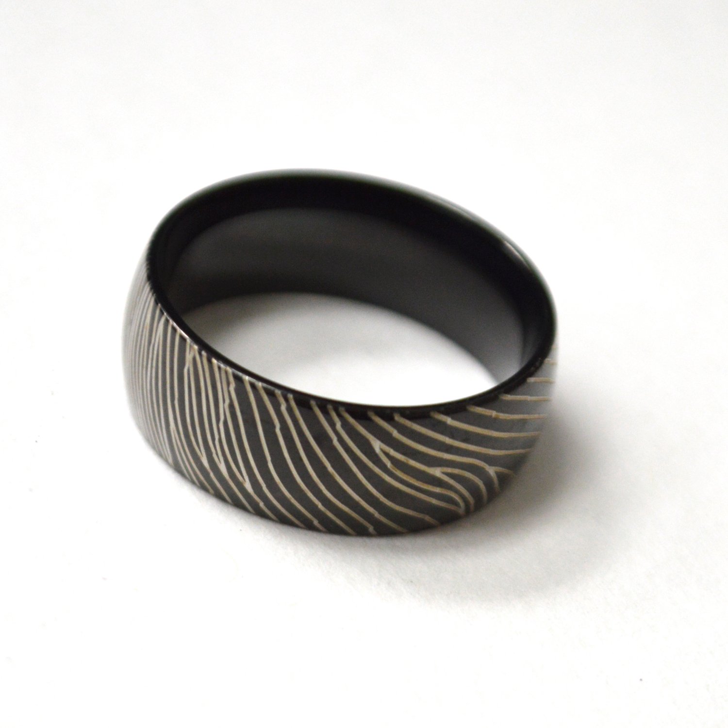 Damascus Pattern Stainless Steel Ring 81-1486