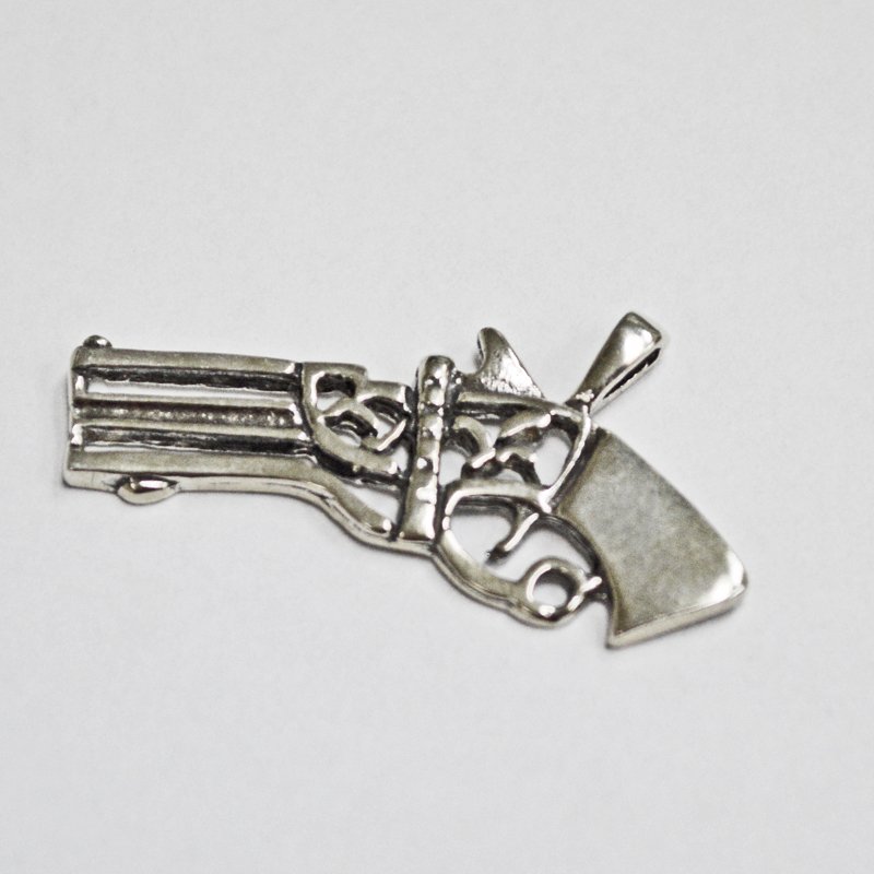 Pistol Gun Pendant Sterling Silver 562260