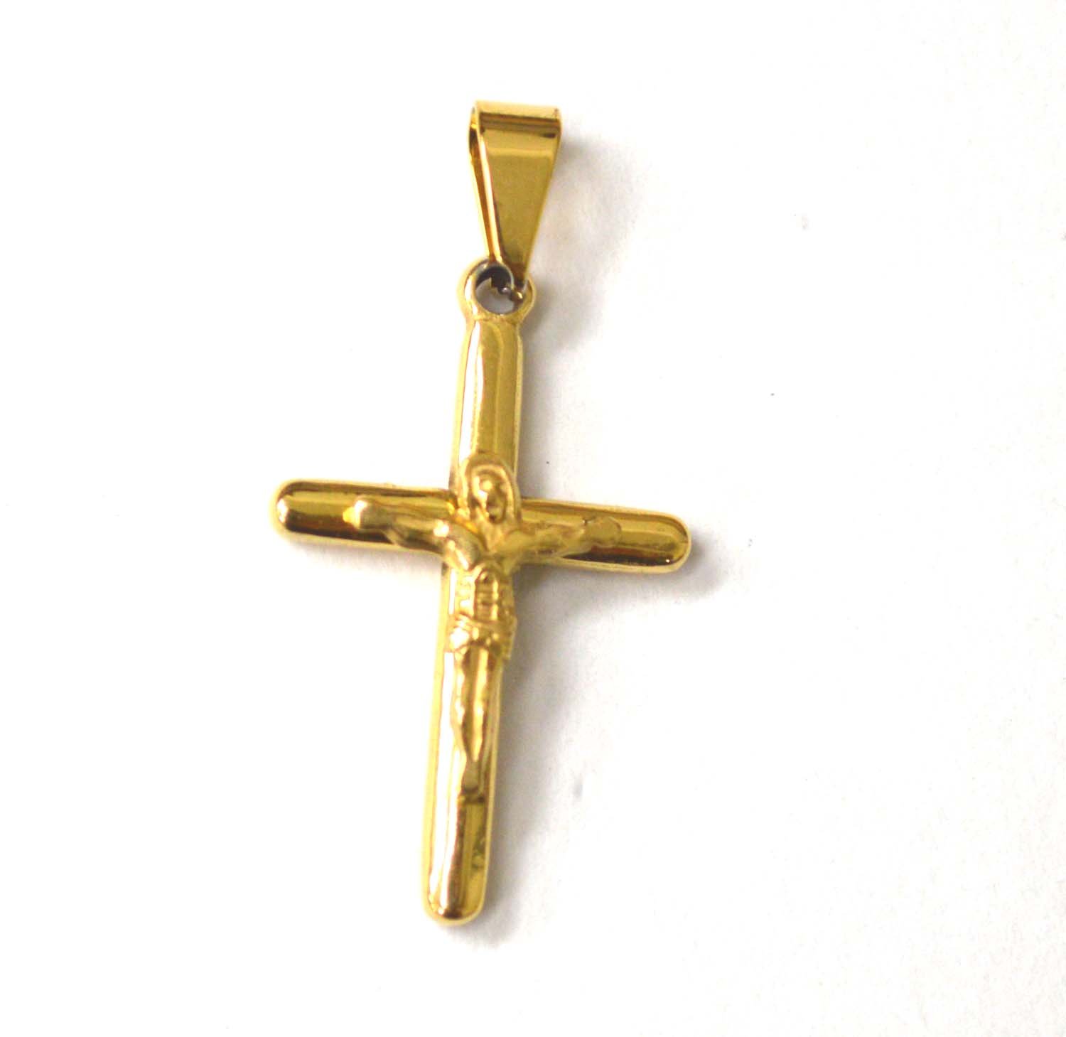 Crucifix Cross Gold IP Plated Pendant 86-2512G