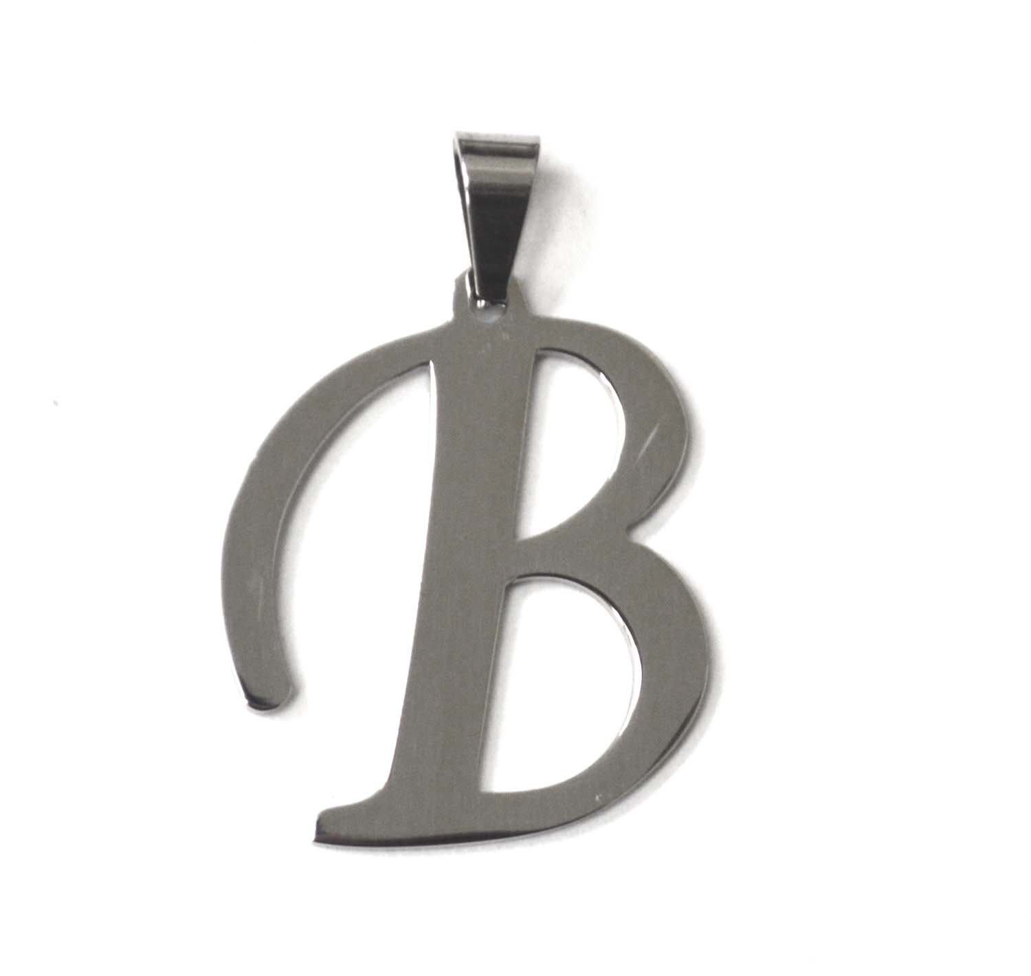 B Initial Pendant Stainless Steel 86-695S-B