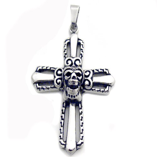 Cross with Skull Head Pendant  86-918