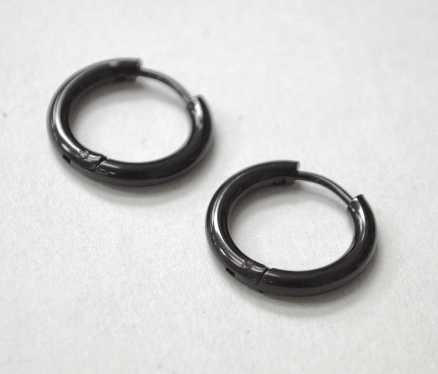 Tube Black Plated Earring  83-679B-1