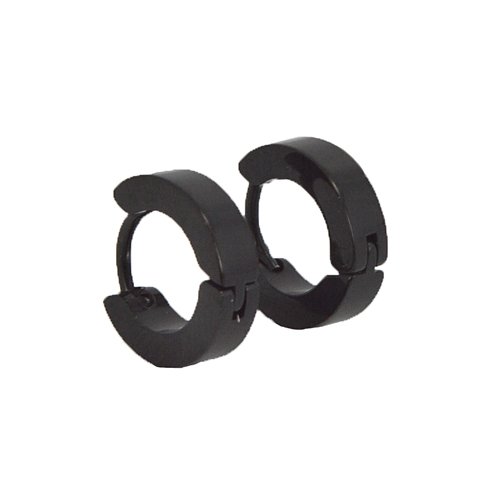 Huggies Earrings Black Plated 83-454B