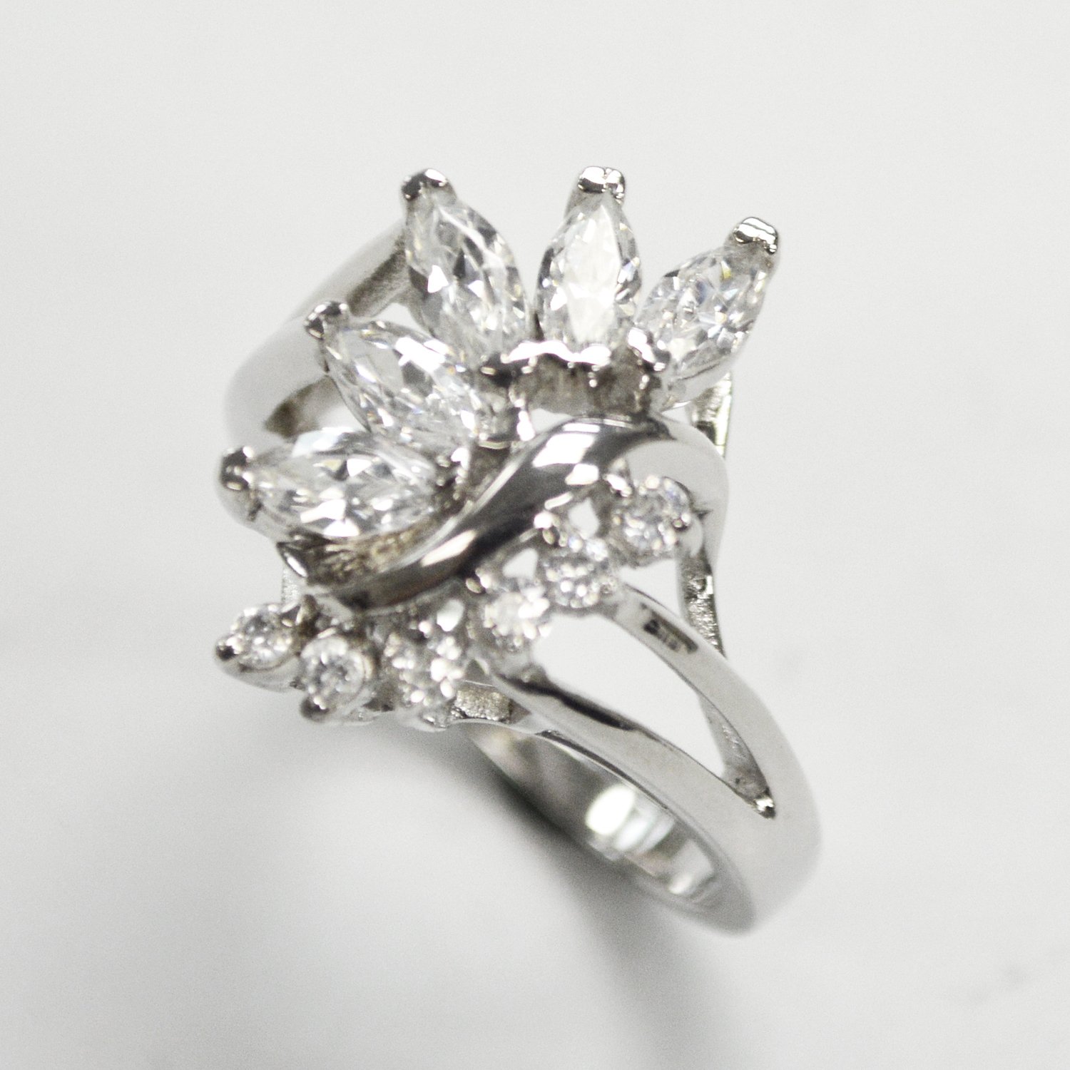 Multi Stone Marquise CZ Ring Sterling Silver 51-2014