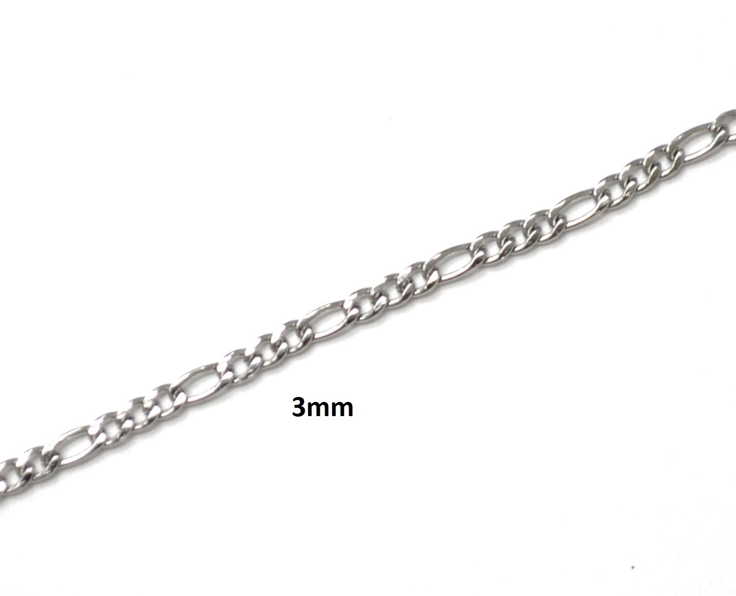 3mm Figaro Stainless Steel Bracelet 84-110-3 (2/pk)