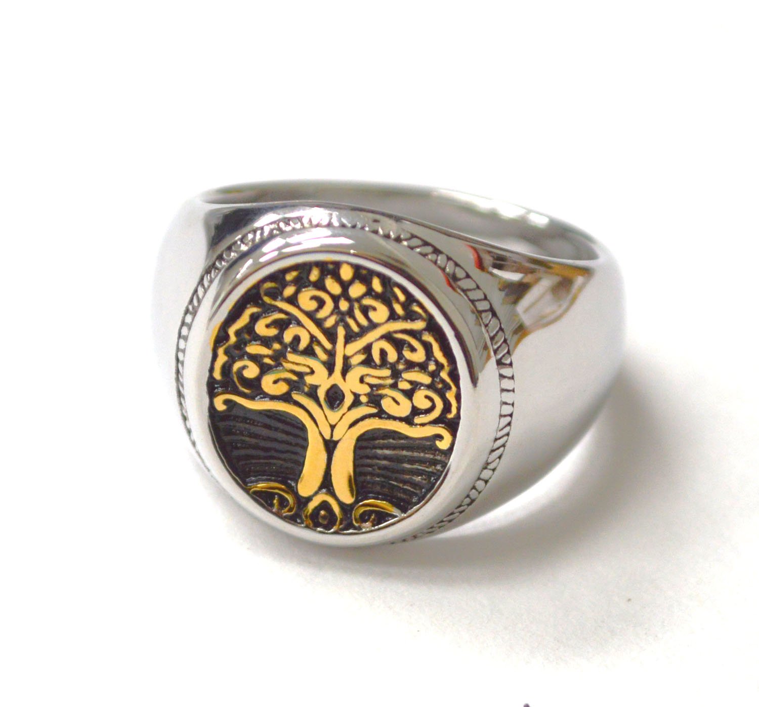 Tree of Life 2 Tone Gold Plated Rings 81-1572-2T