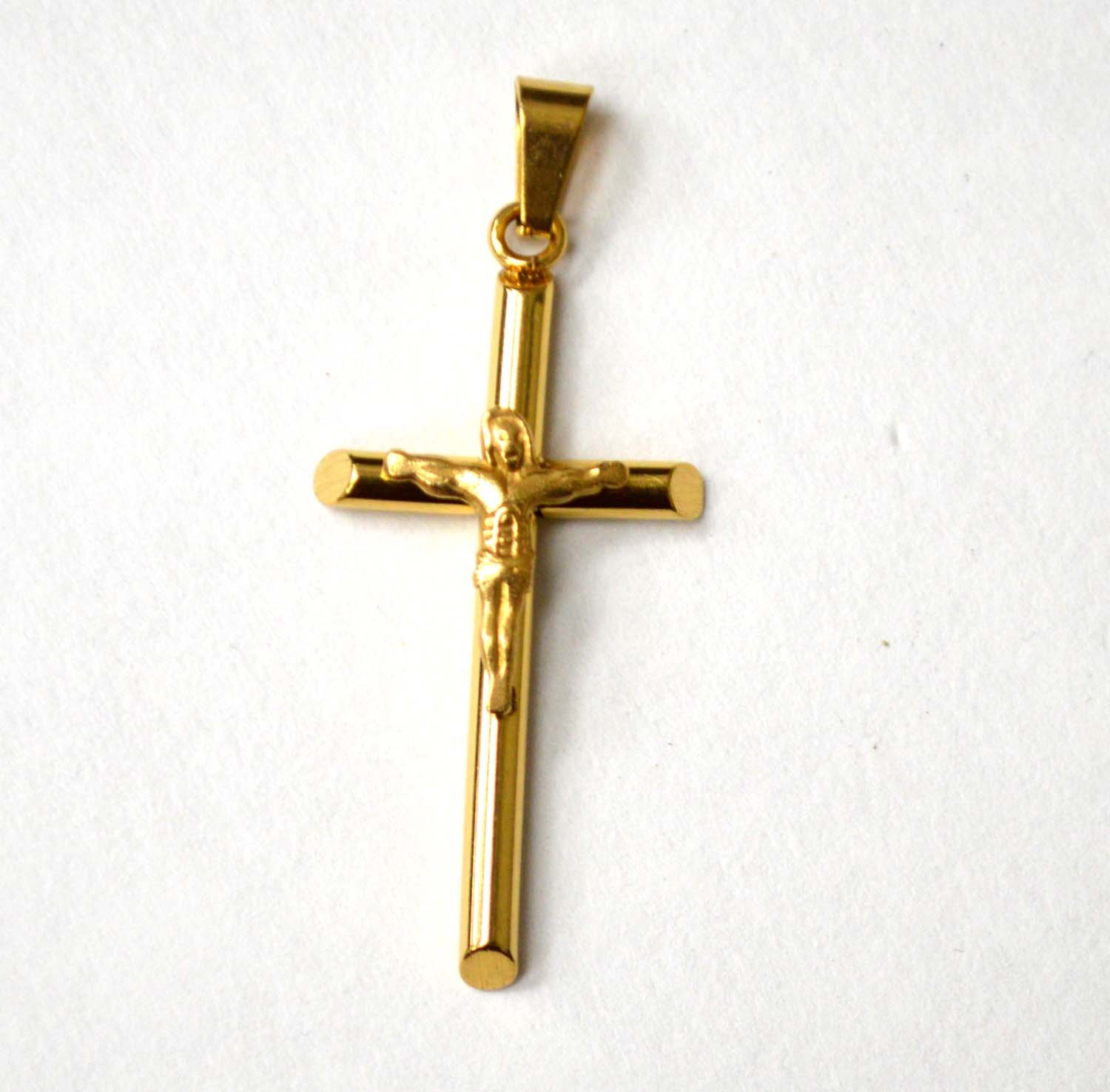 Crucifix Cross Gold IP Plated Pendant 86-847G