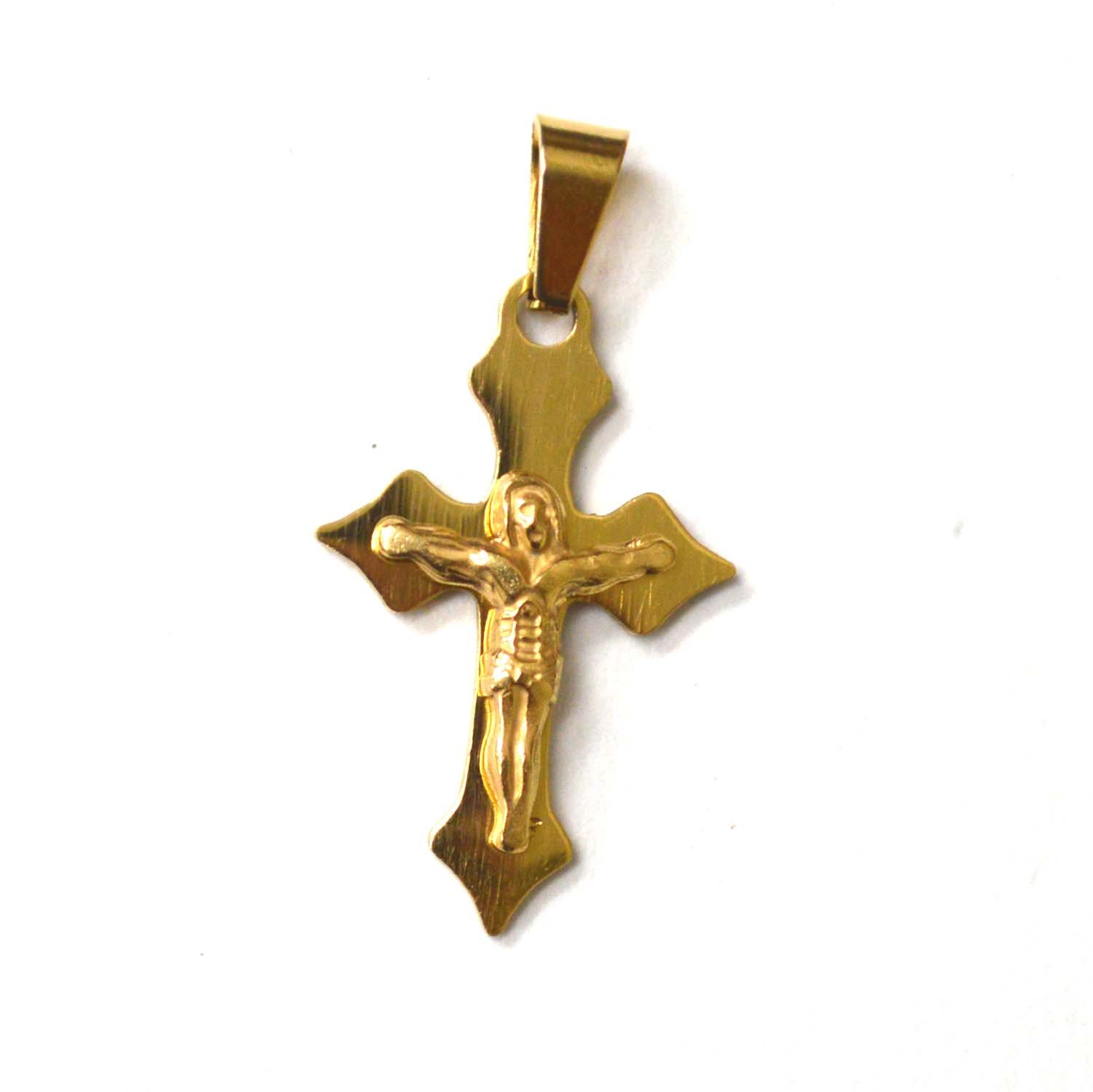 Crucifix Cross Gold IP Plated Pendant 86-2524G