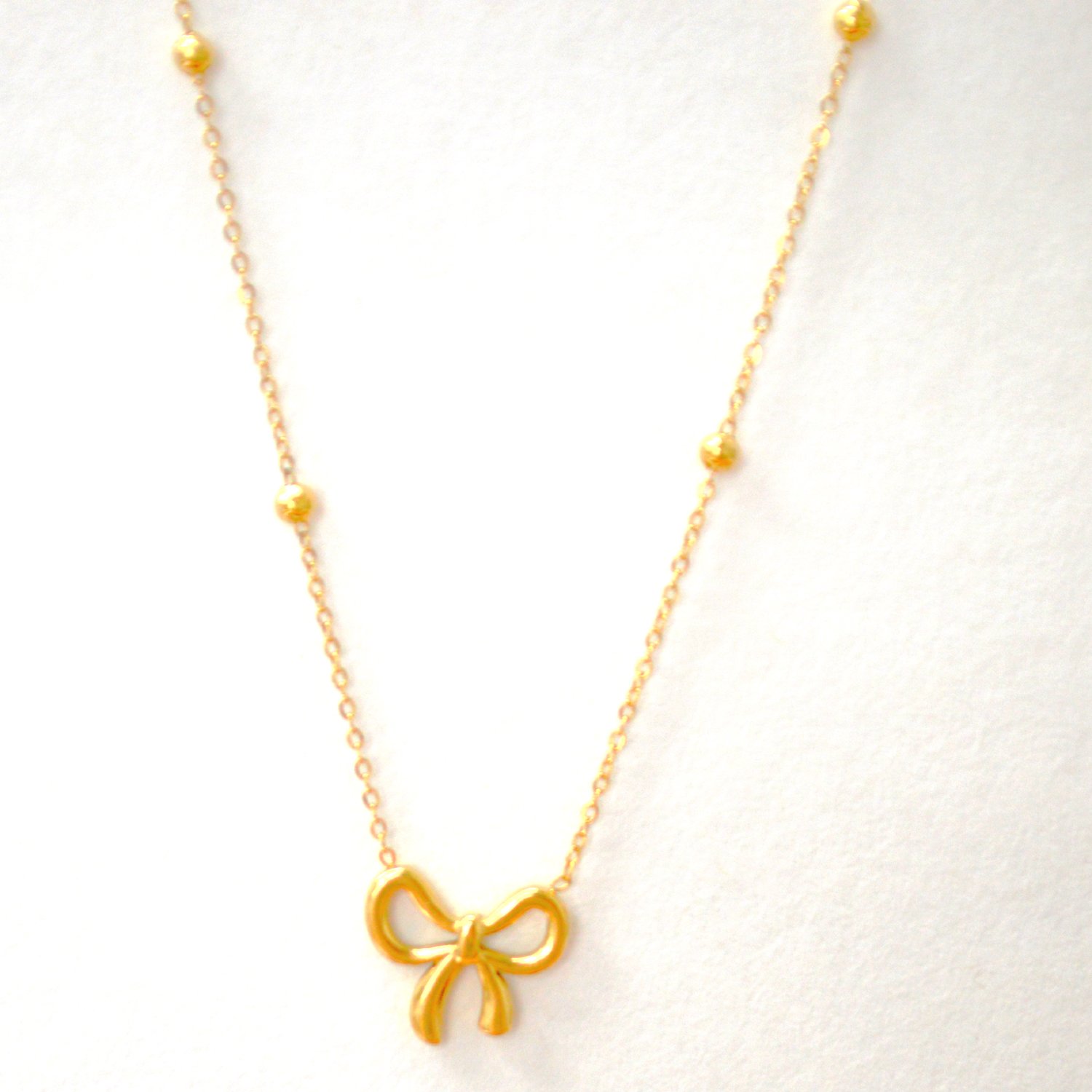 Bow Gold IP Plated Necklace 85-299G