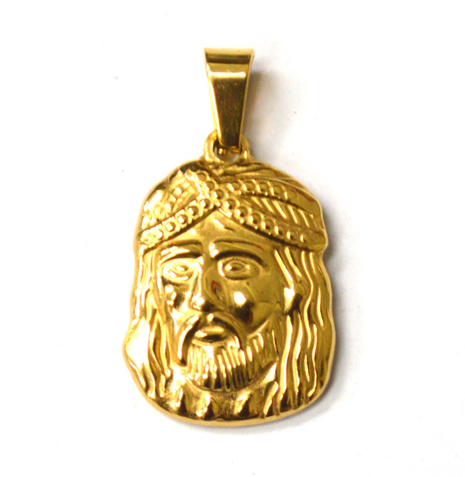 Jesus Face Gold IP Plated Pendant 86-2498G