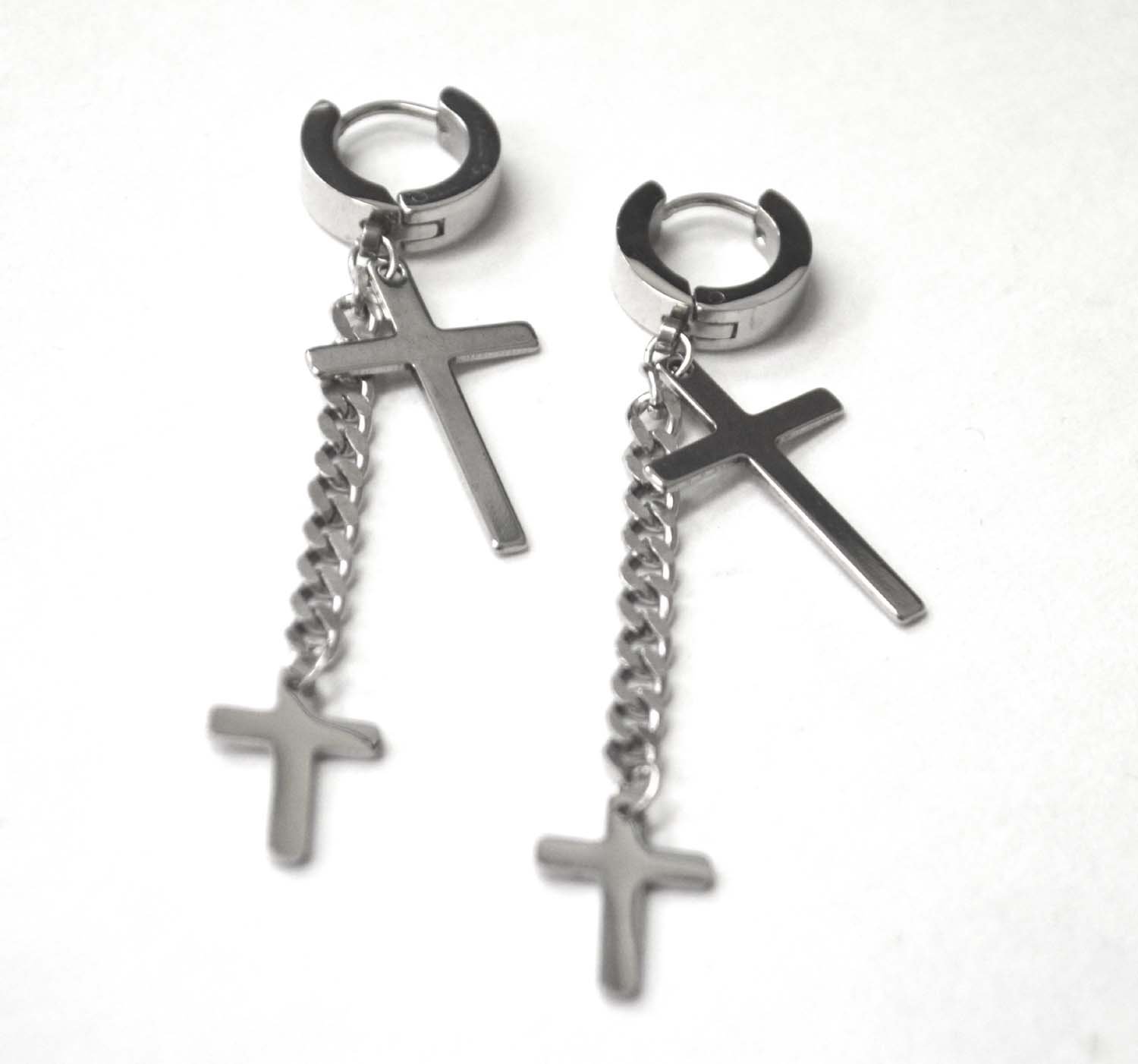 Dangling Cross with Link chain Huggies 83-814S