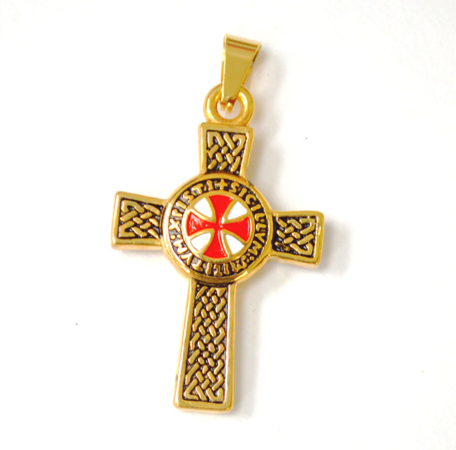 Celtic Cross Gold IP Plated Pendant 86-2824G