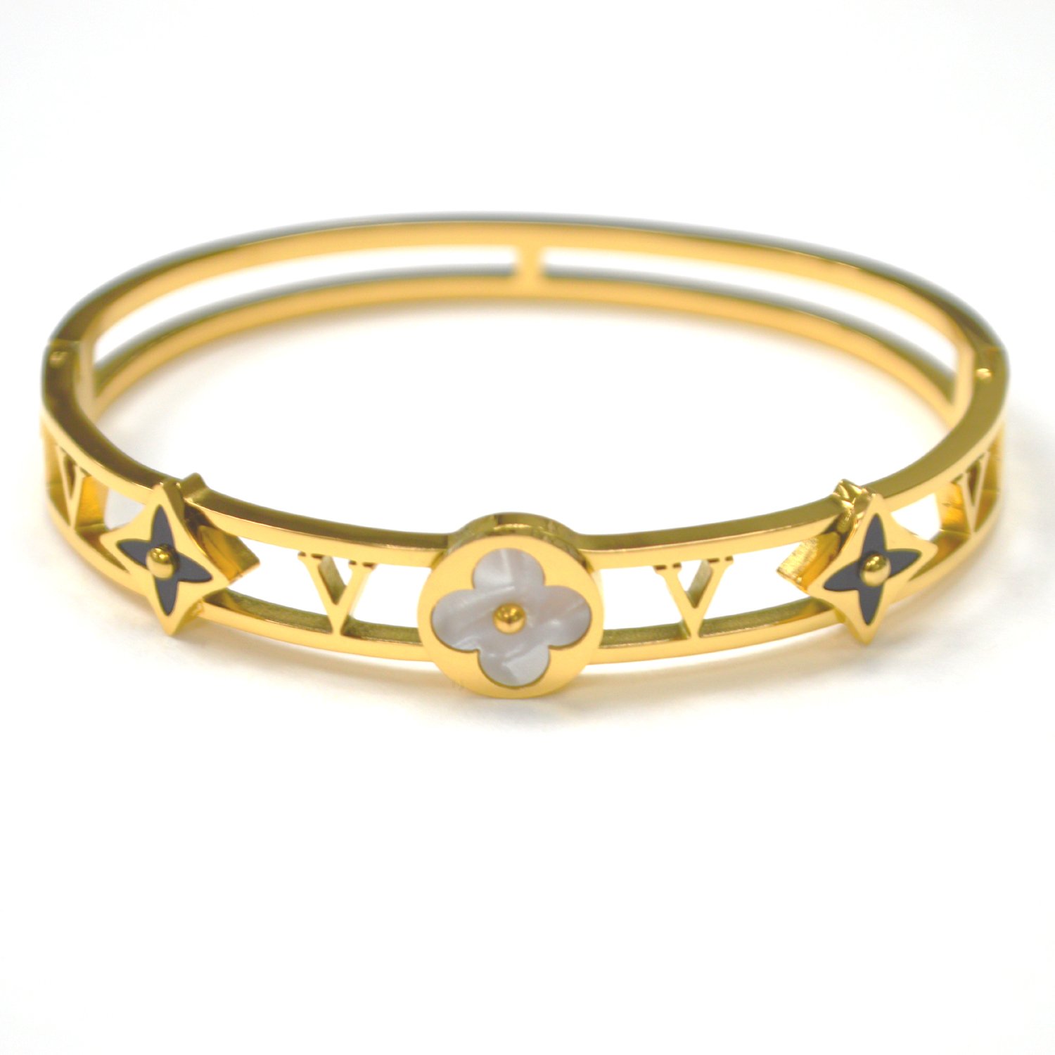 Designer Inspired Gold Plated Bangle 84-1933G