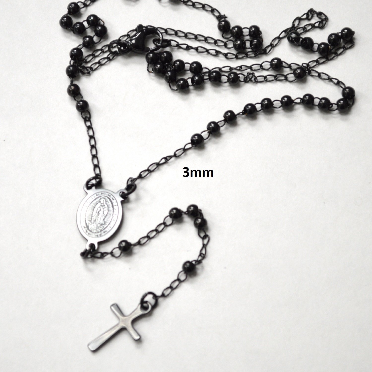 3mm Black Plated Rosary 87-35B-3