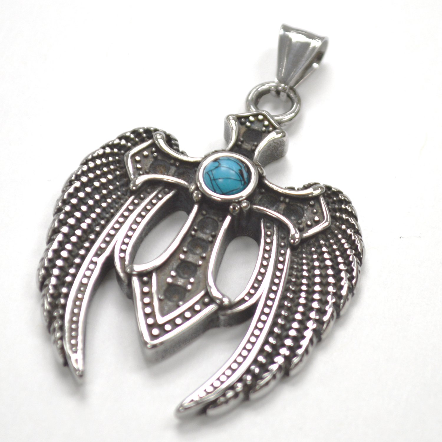 Angel Wing Cross Stainless Steel Pendant 86-1717 TQ