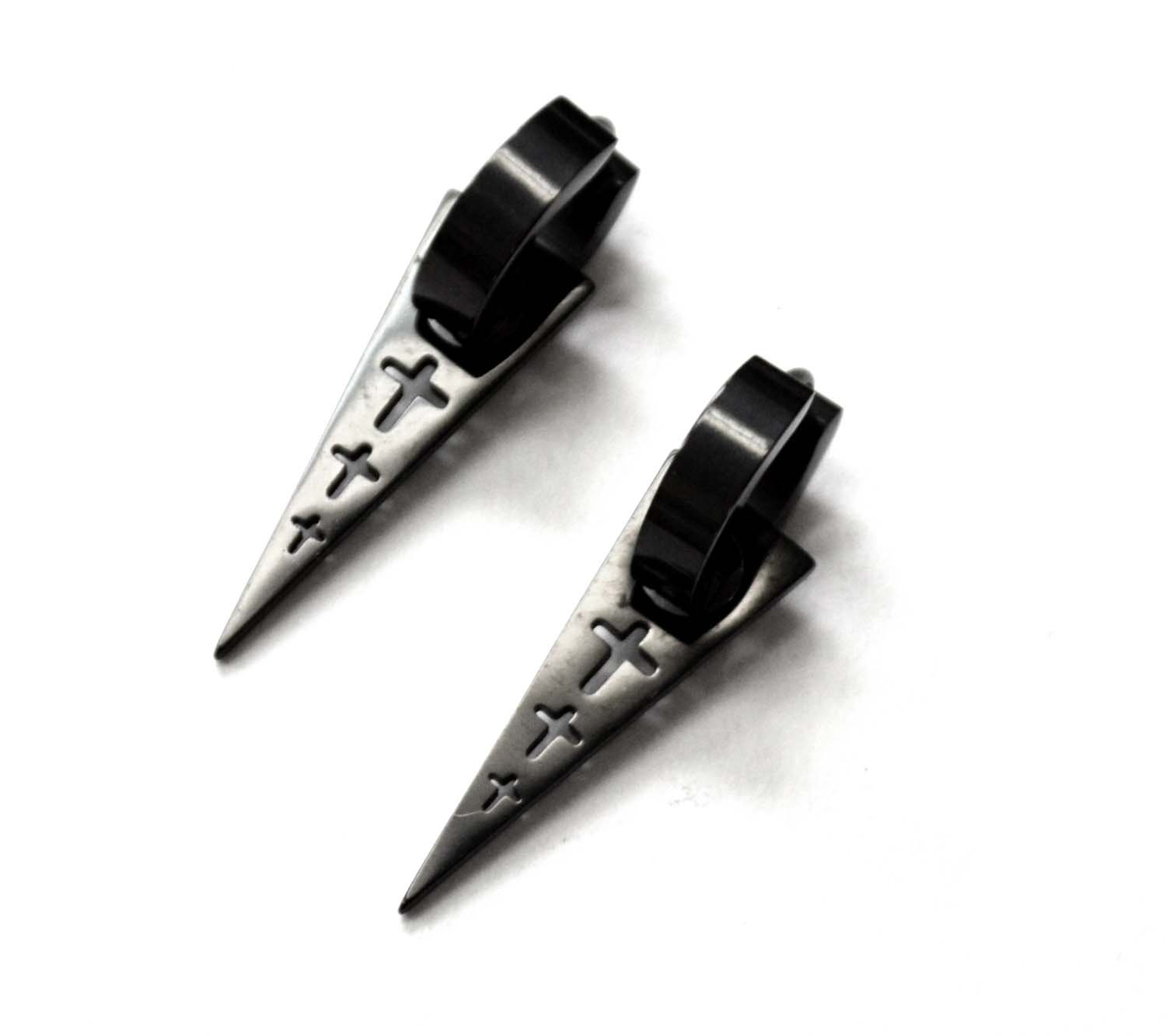 Black Plated Huggies Earring 83-853B