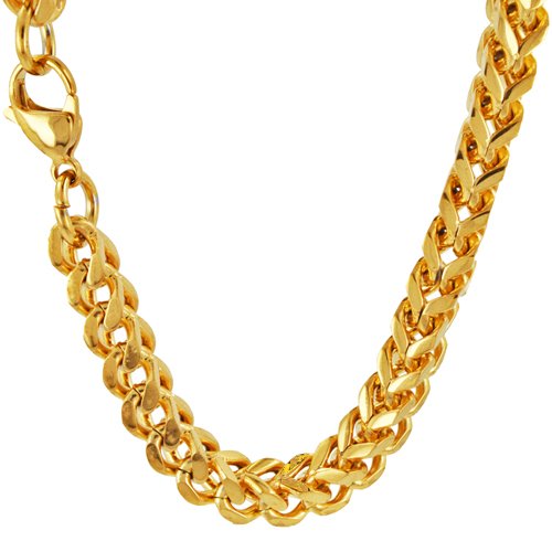 5m Franco Gold IP Plate Chain 85-215G-5