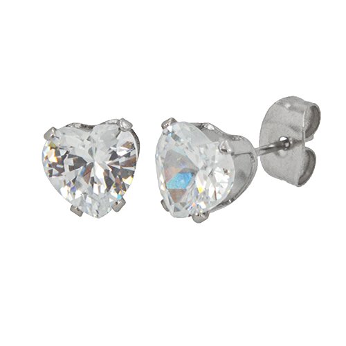 5x5 Heart  CZ Earrings 83-104H-5