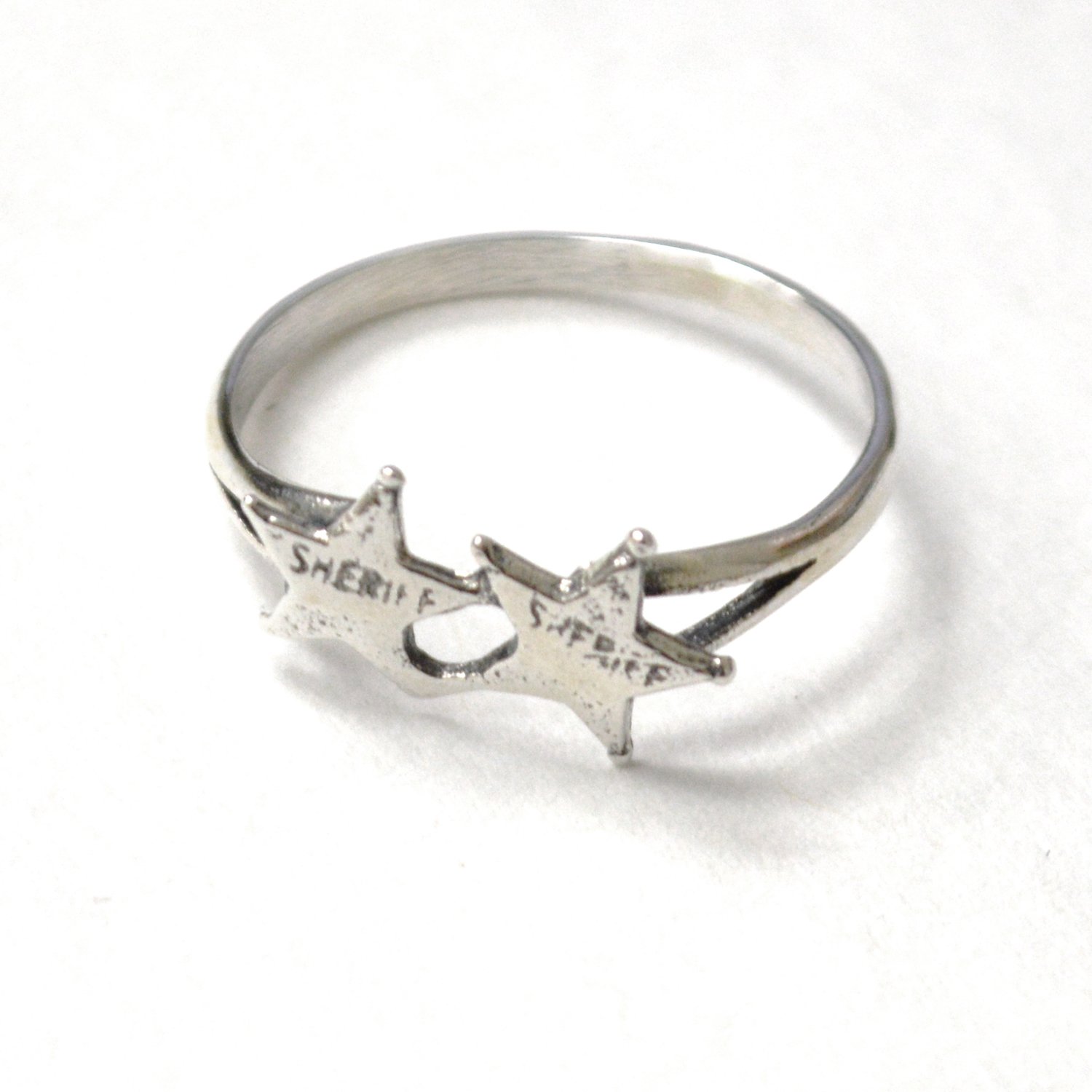Sheriff Star Sterling Silver Ring 51-1153