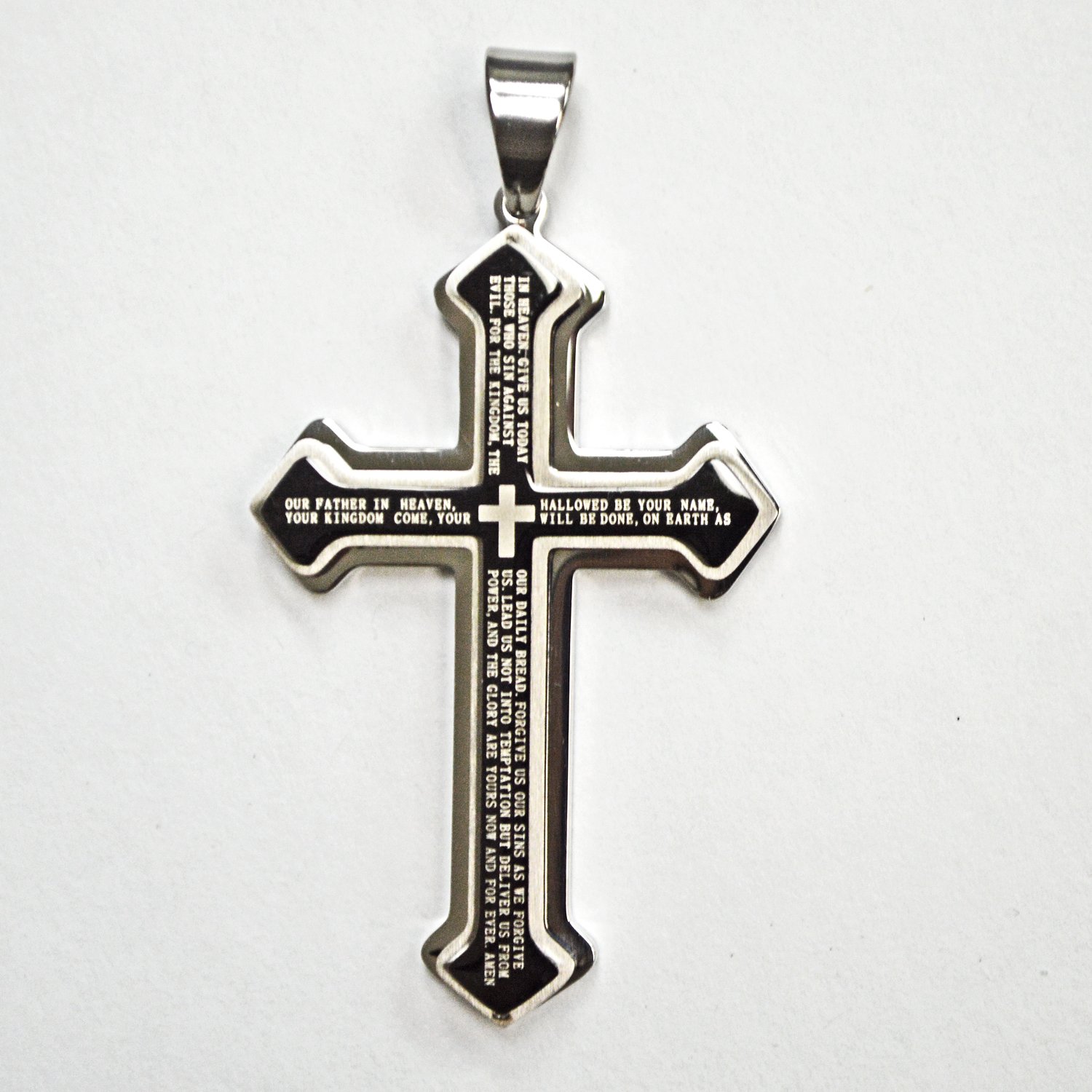 2 Tone Black Plated Cross Pendant 86-2217B