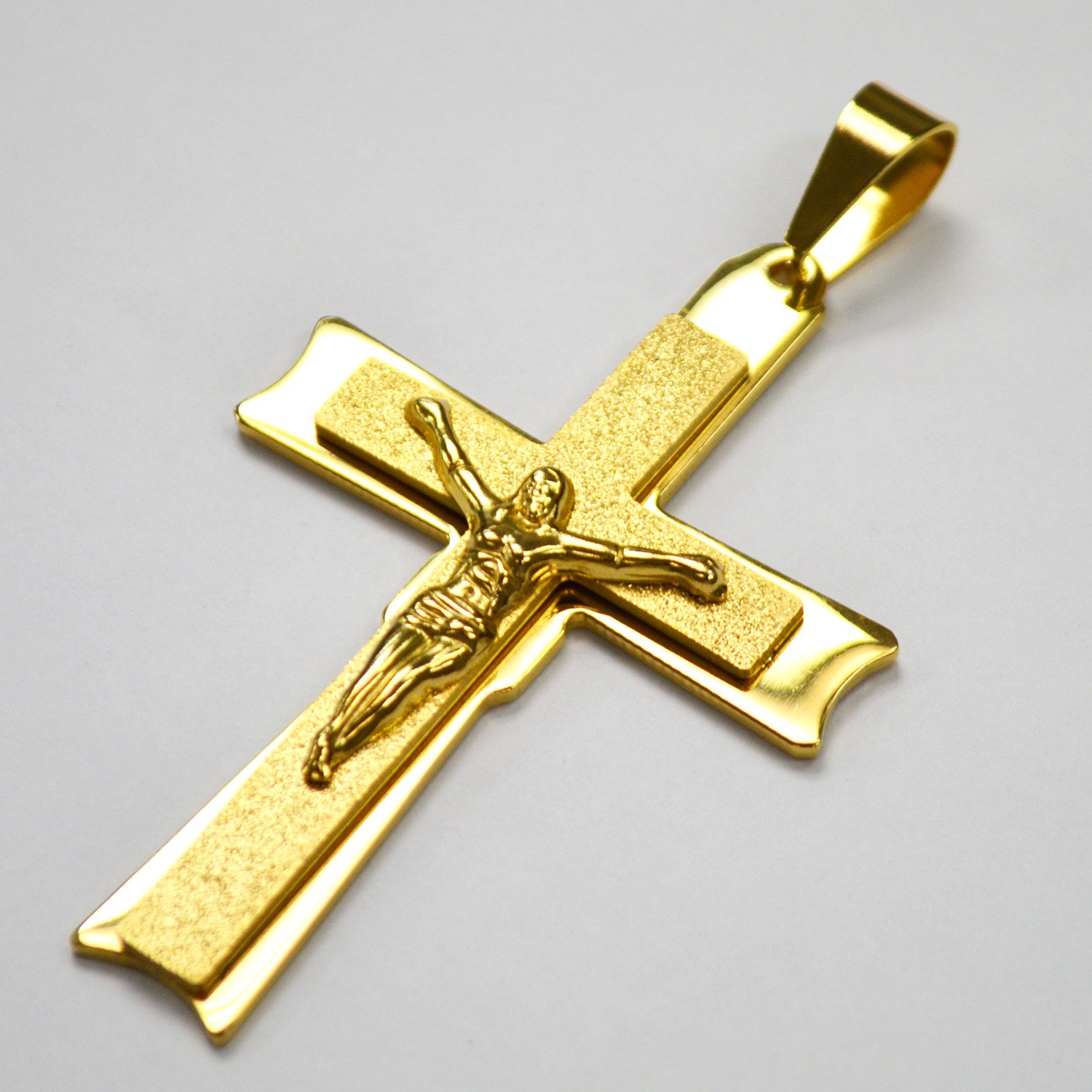 Crucifix Glitter Gold IP Plated  86-2247G