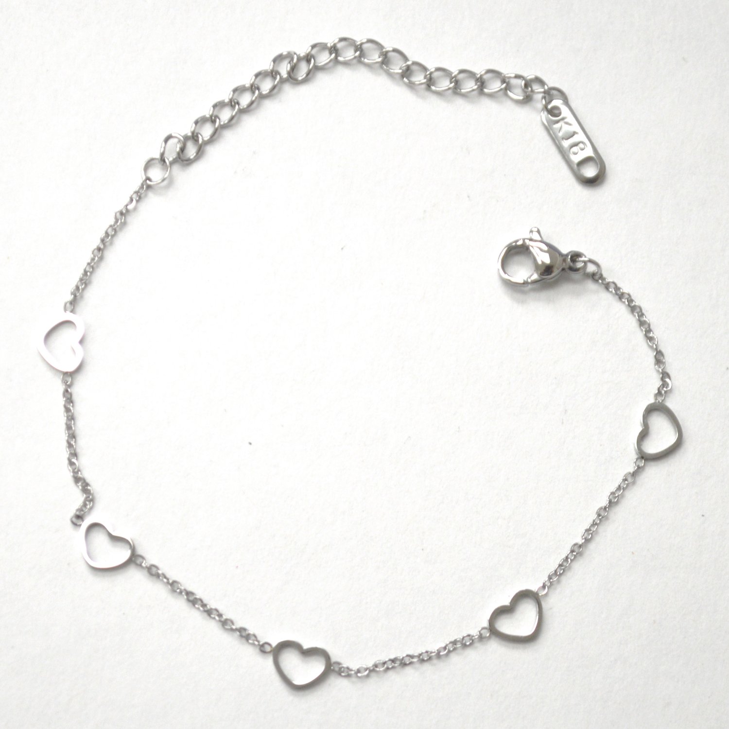Cut Out Heart Stainless Steel Bracelet 84-1996S