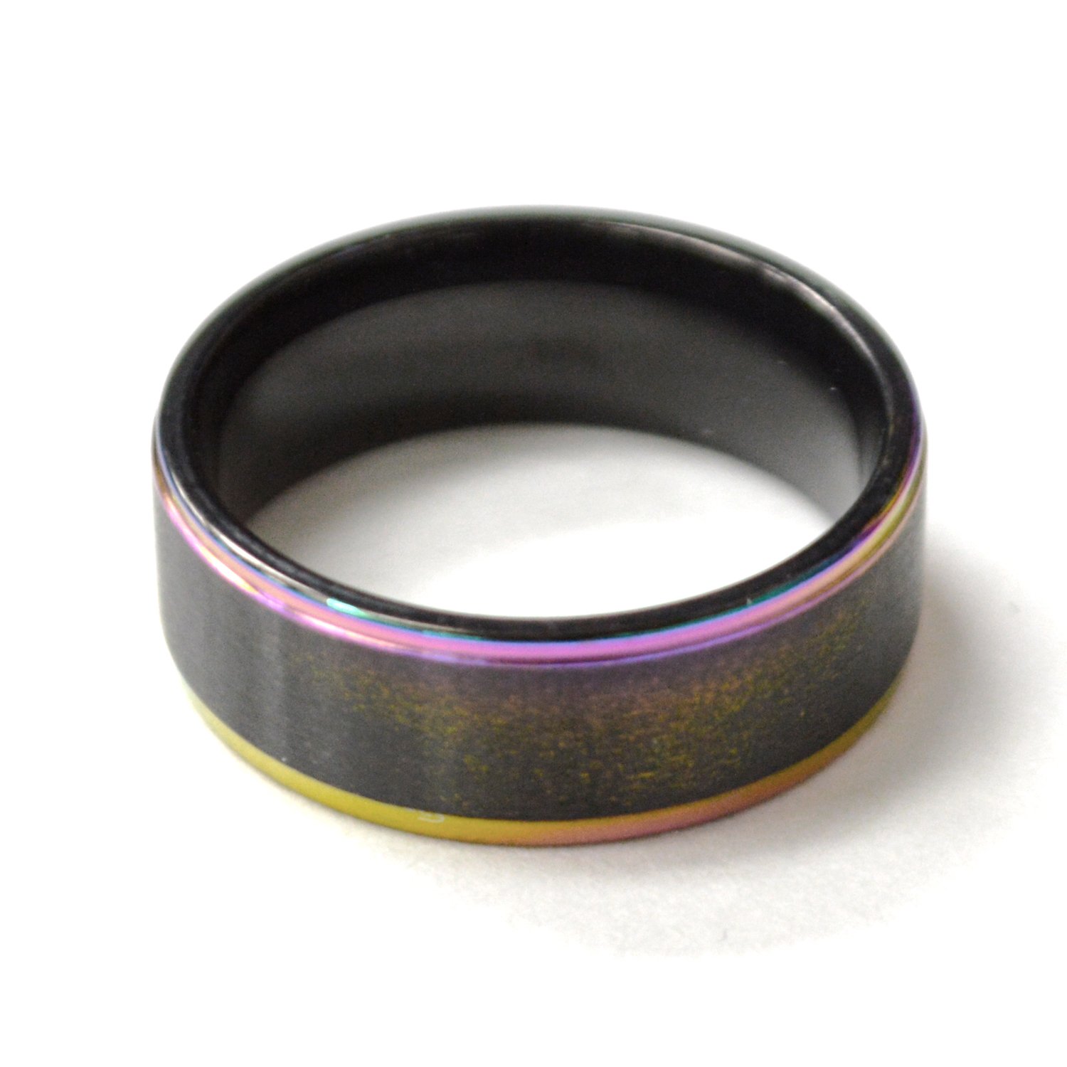 Rainbow Band Stainless Steel Ring 81-1682