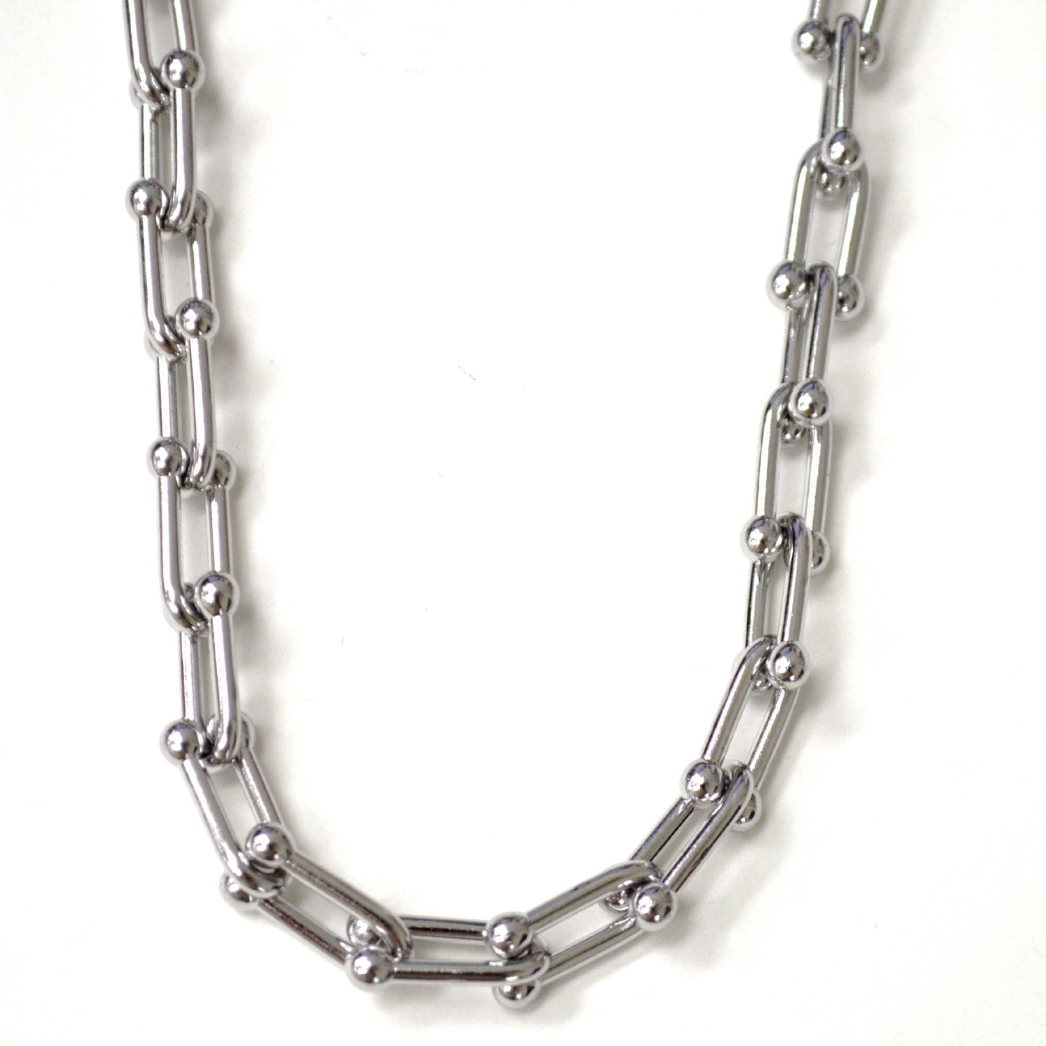 Designers Inspired U Link Stainless Steel Chain Necklace 85-296S-7