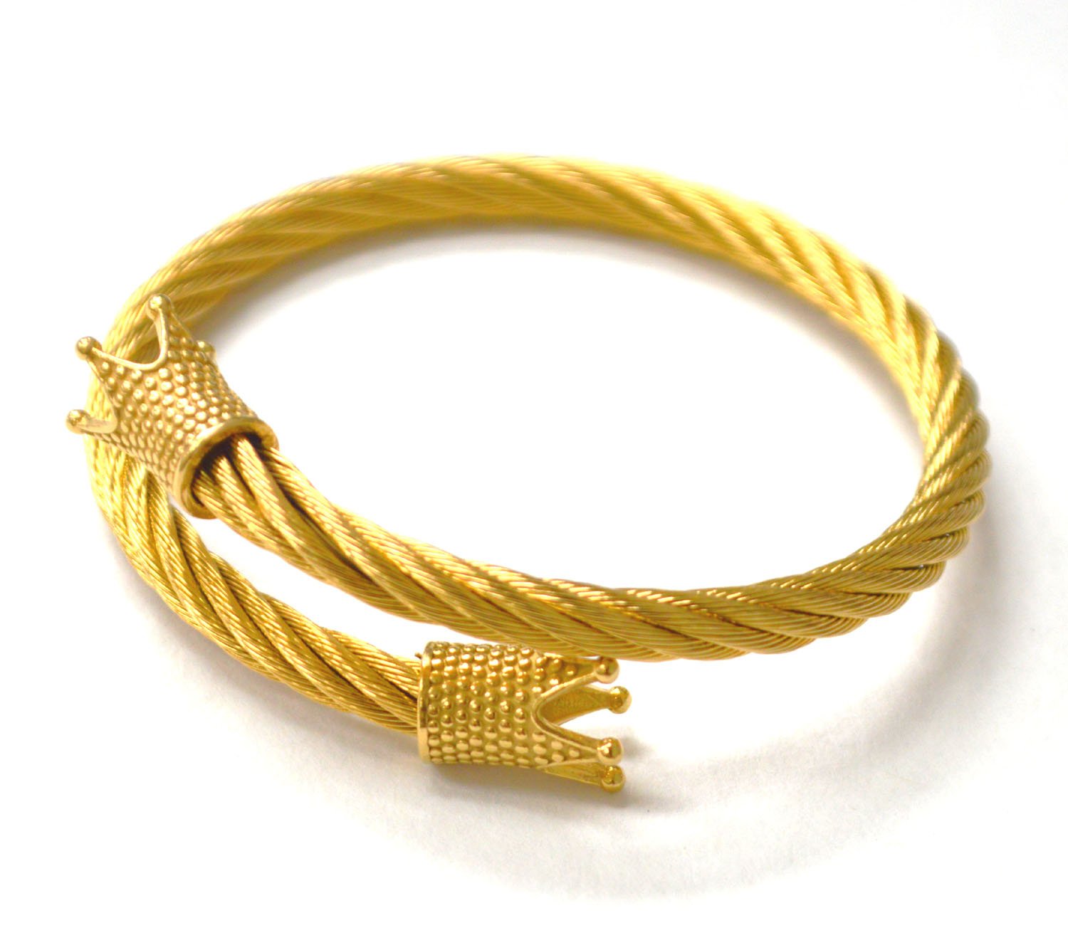 Crown Gold IP Plated Bangle 84-1908G